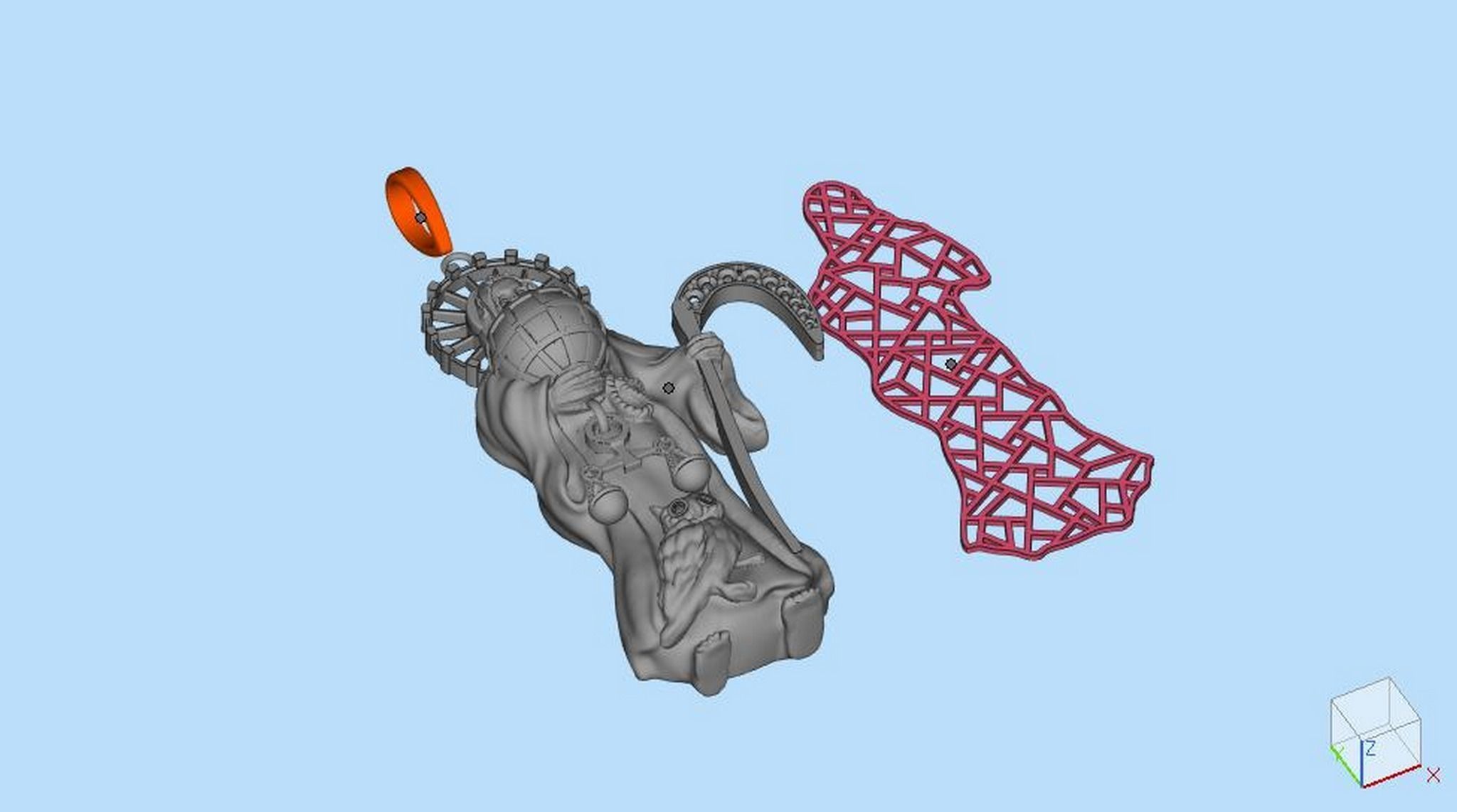 Santa Muerte Pendant 3D print model_19