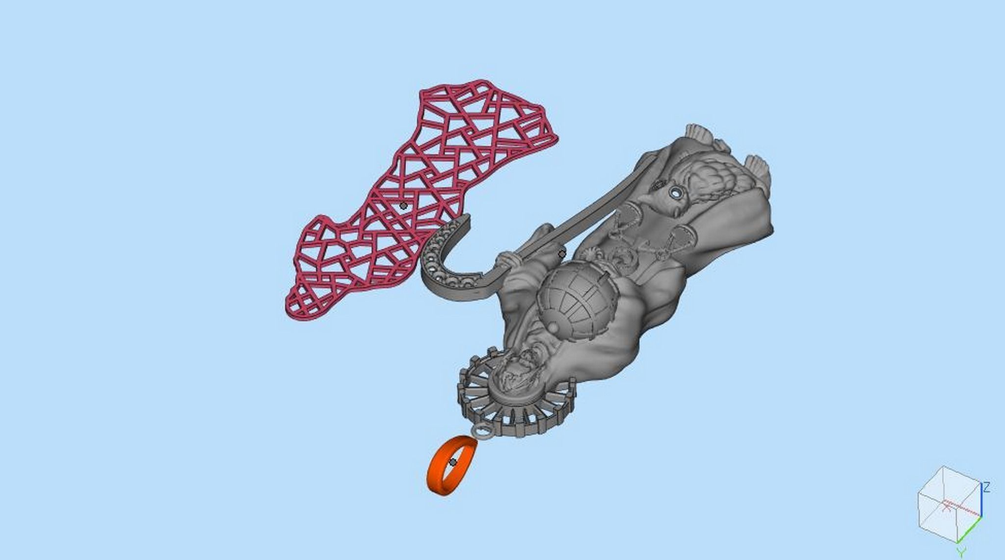 Santa Muerte Pendant 3D print model_22