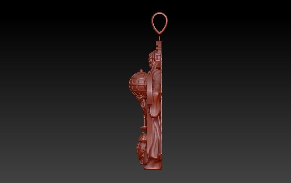 Santa Muerte Pendant 3D print model_28
