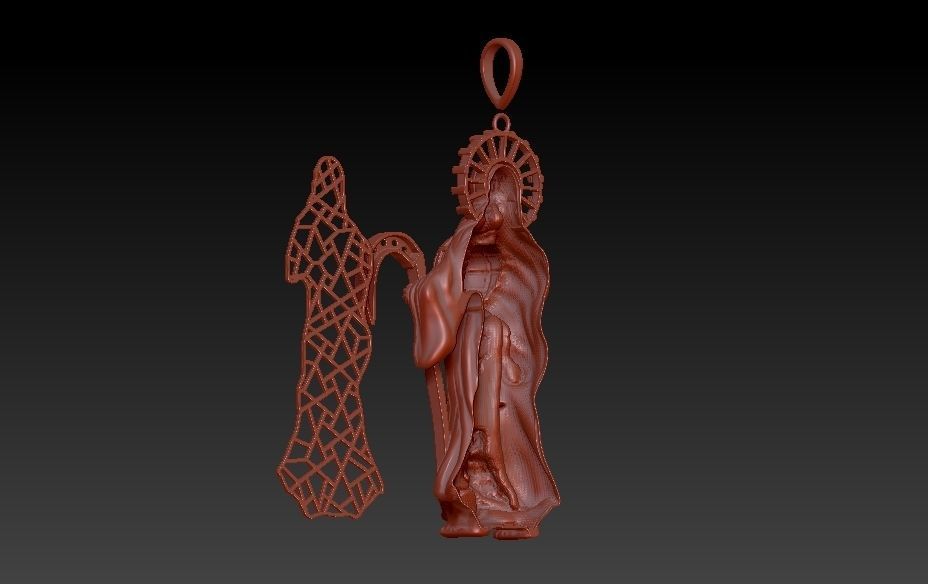 Santa Muerte Pendant 3D print model_34