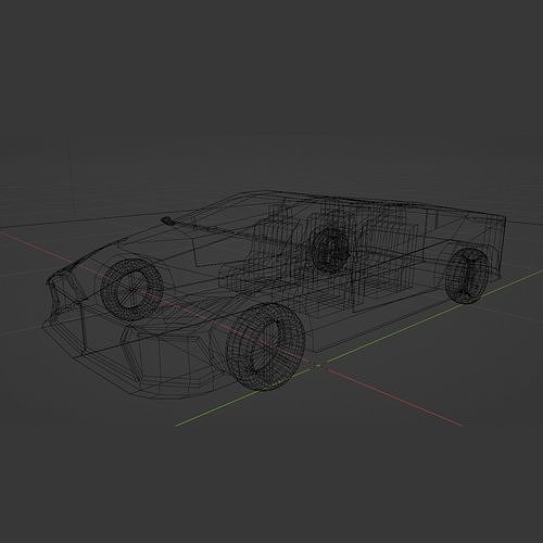 3D Supercar SC 1A Low-poly 3D model