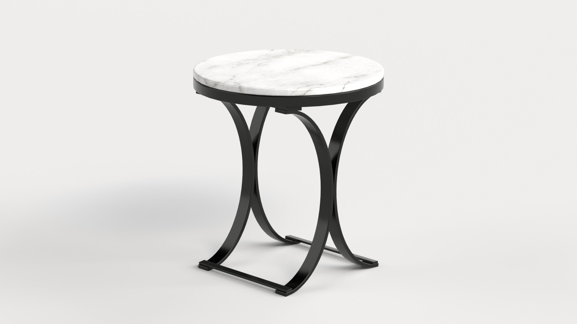 Table 4 Modern Marble Top Side Table Low-poly 3D model_1