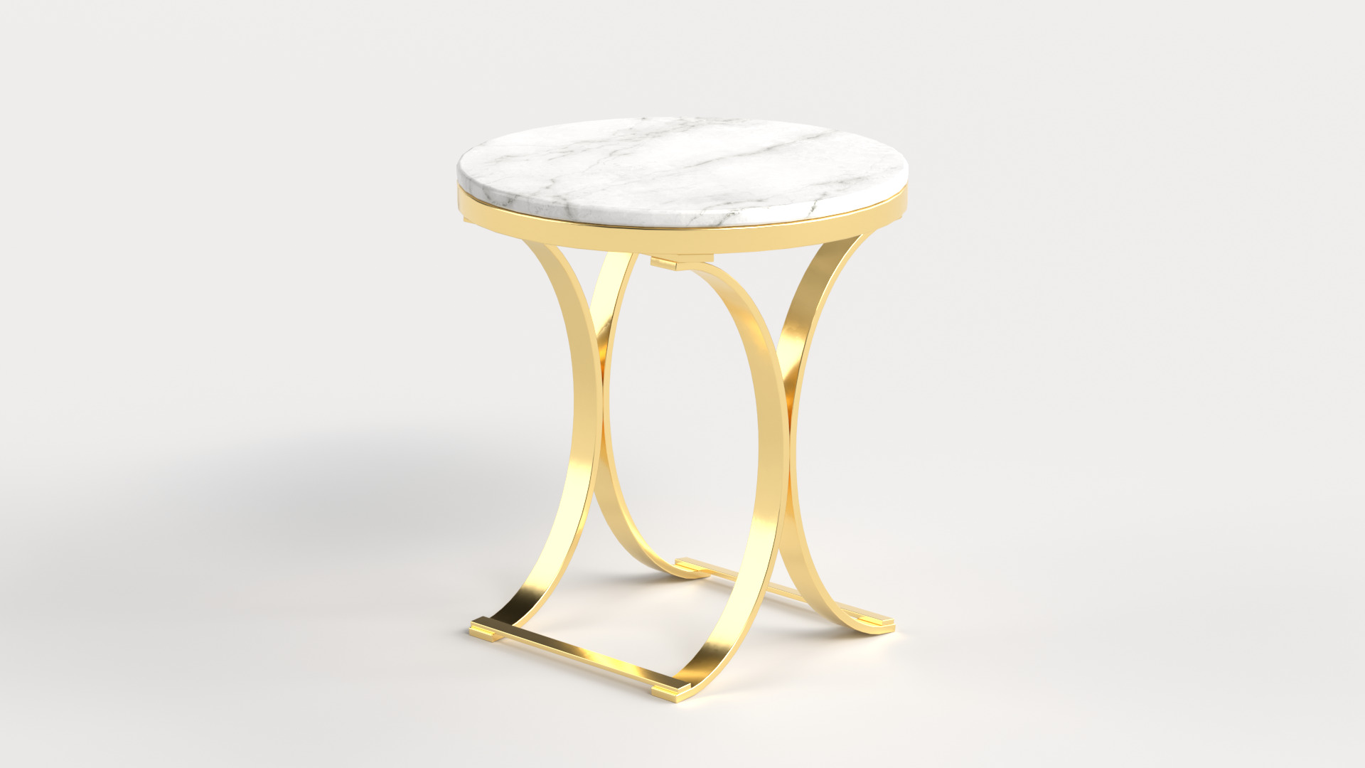 Table 4 Modern Marble Top Side Table Low-poly 3D model_3