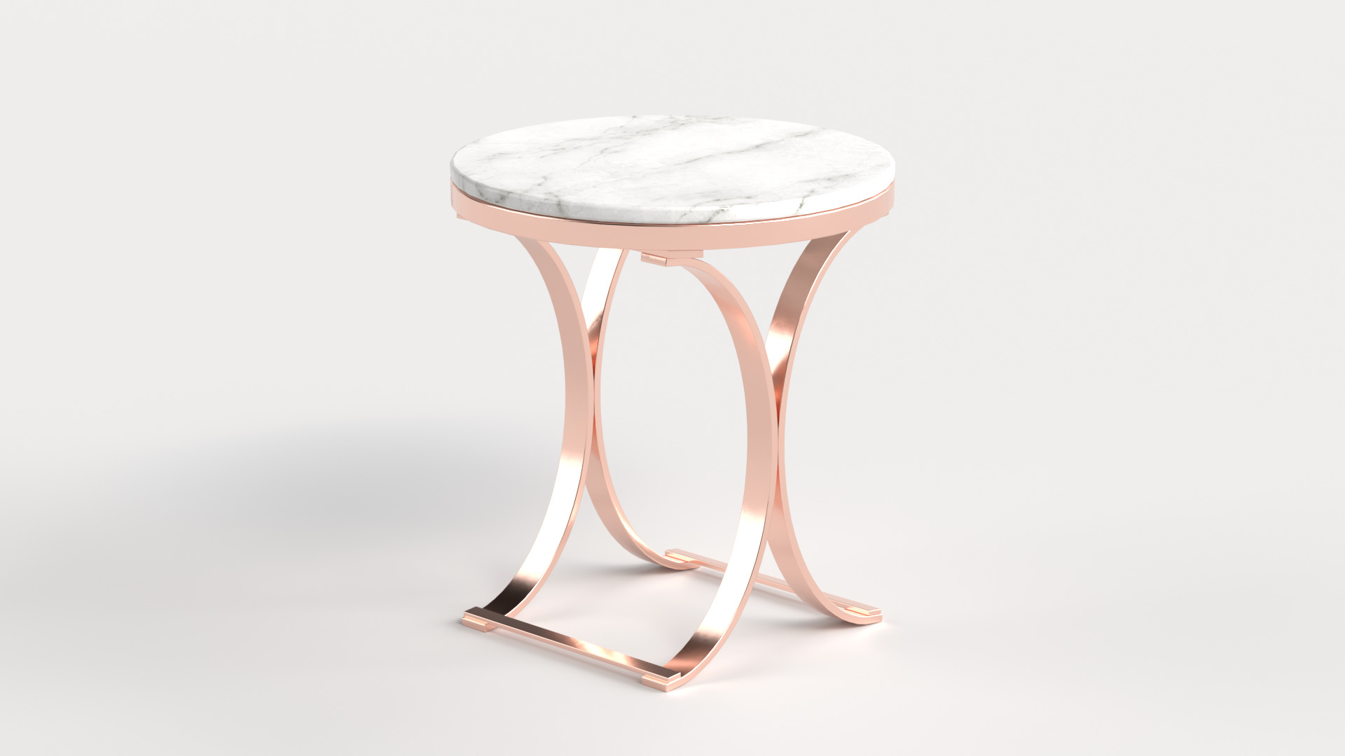 Table 4 Modern Marble Top Side Table Low-poly 3D model_2