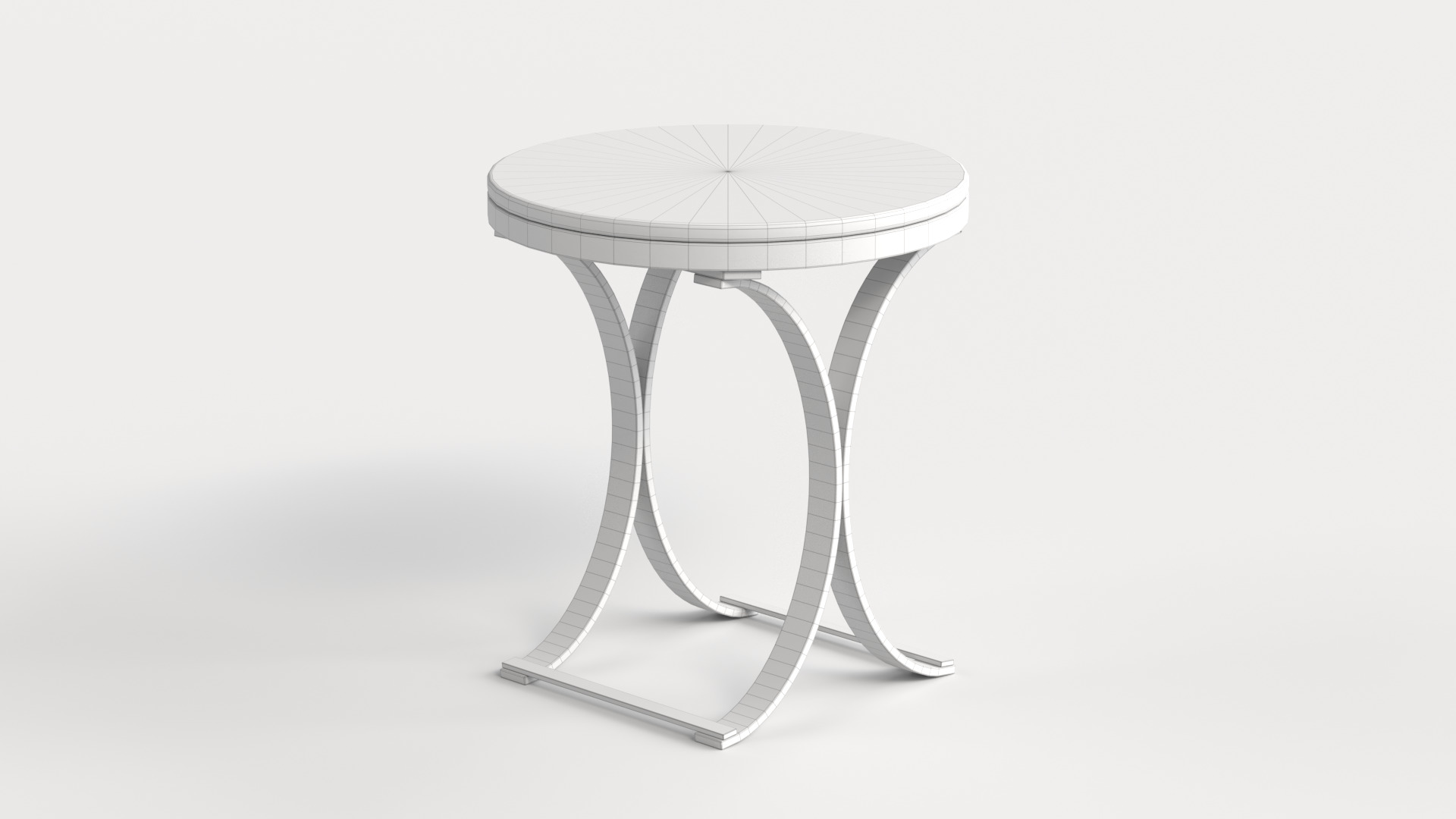 Table 4 Modern Marble Top Side Table Low-poly 3D model_6