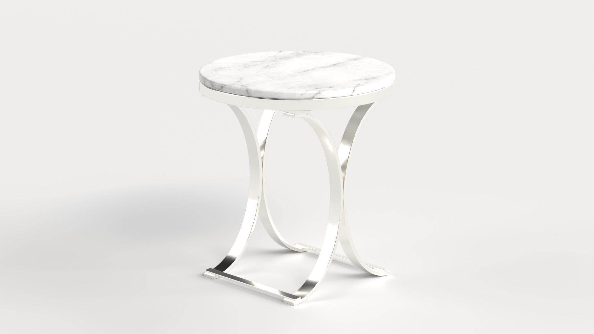 Table 4 Modern Marble Top Side Table Low-poly 3D model_4