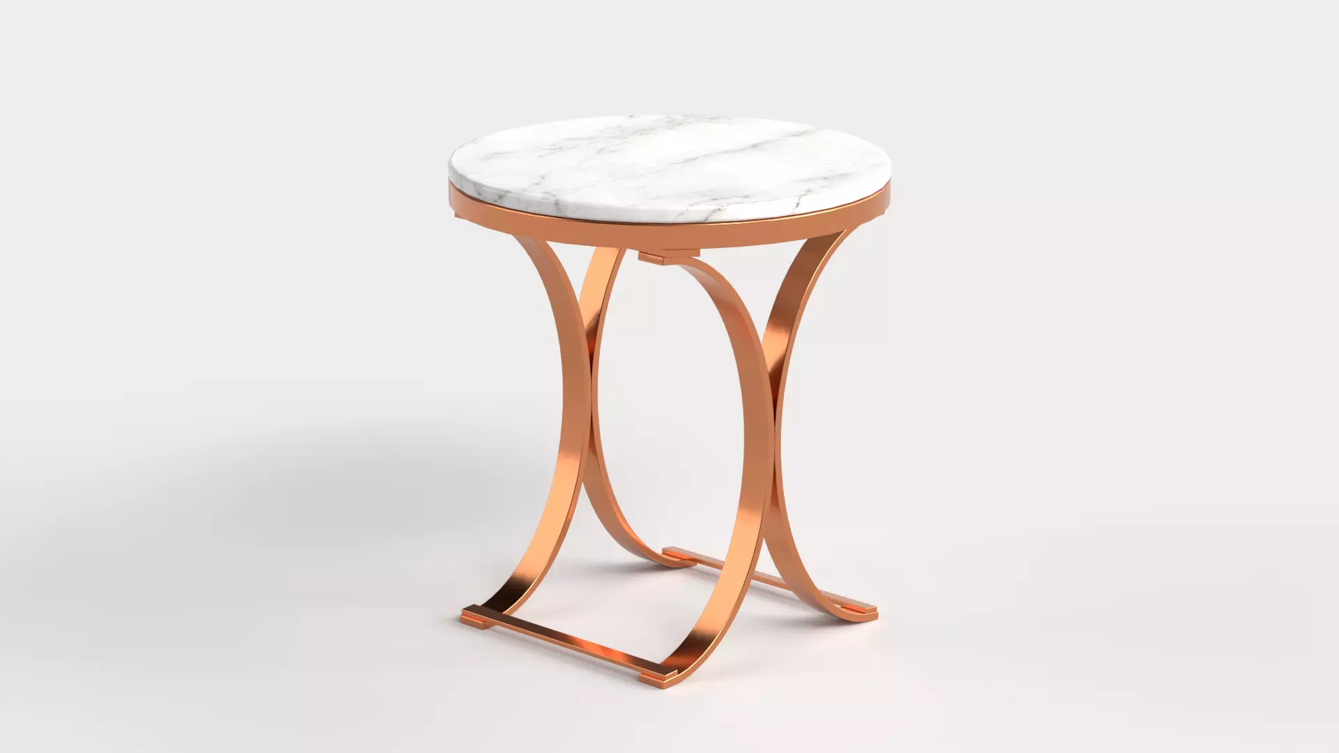 Table 4 Modern Marble Top Side Table Low-poly 3D model_0