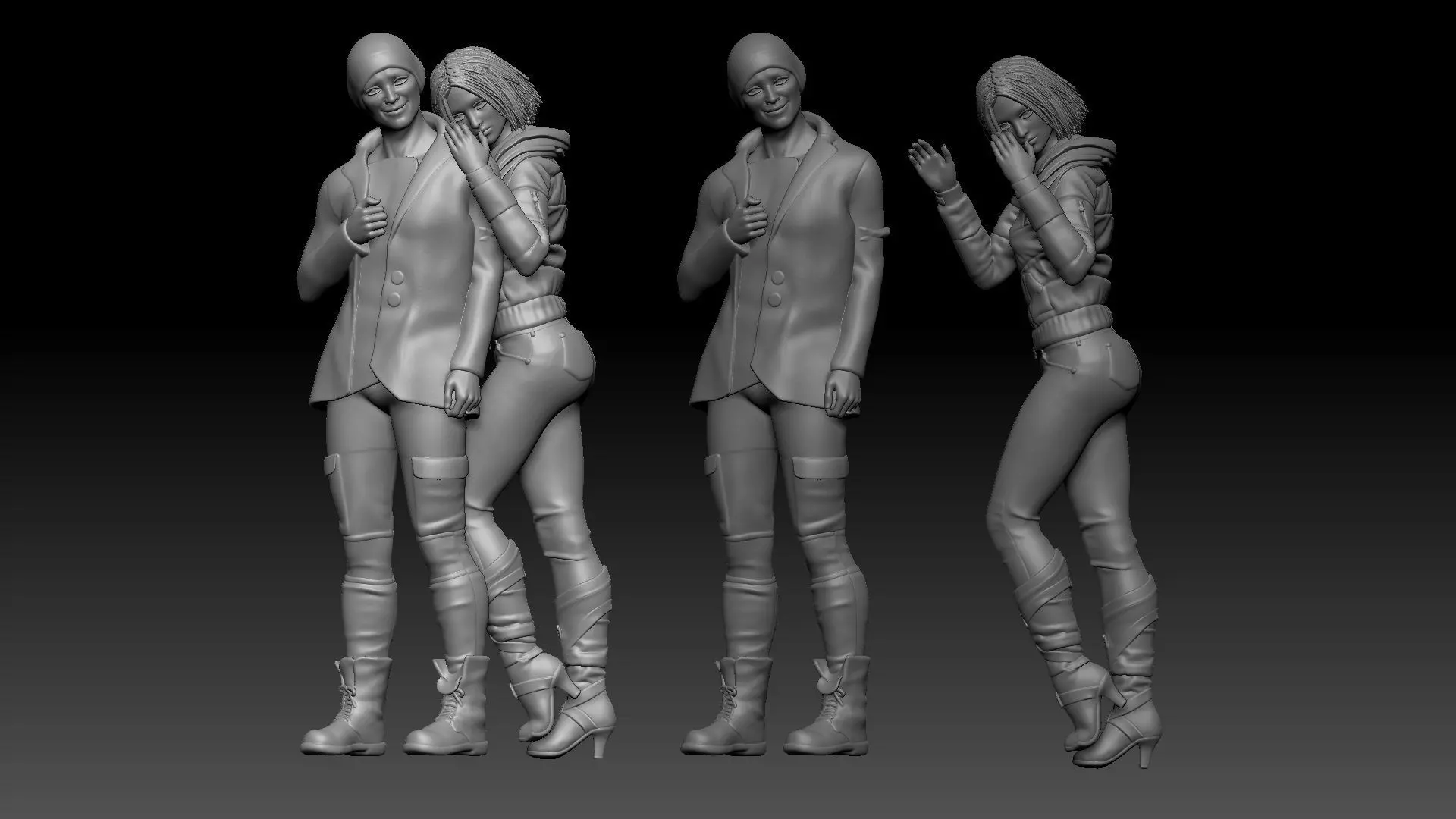couple poses sweat 3D print model_0