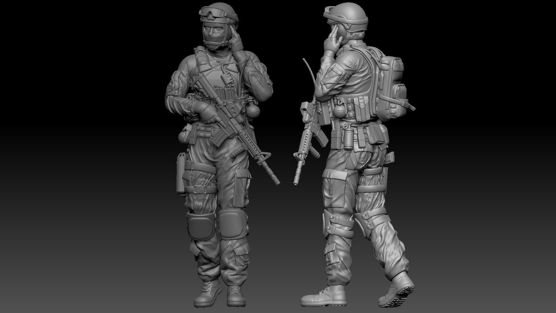 military pack 3D print model_3