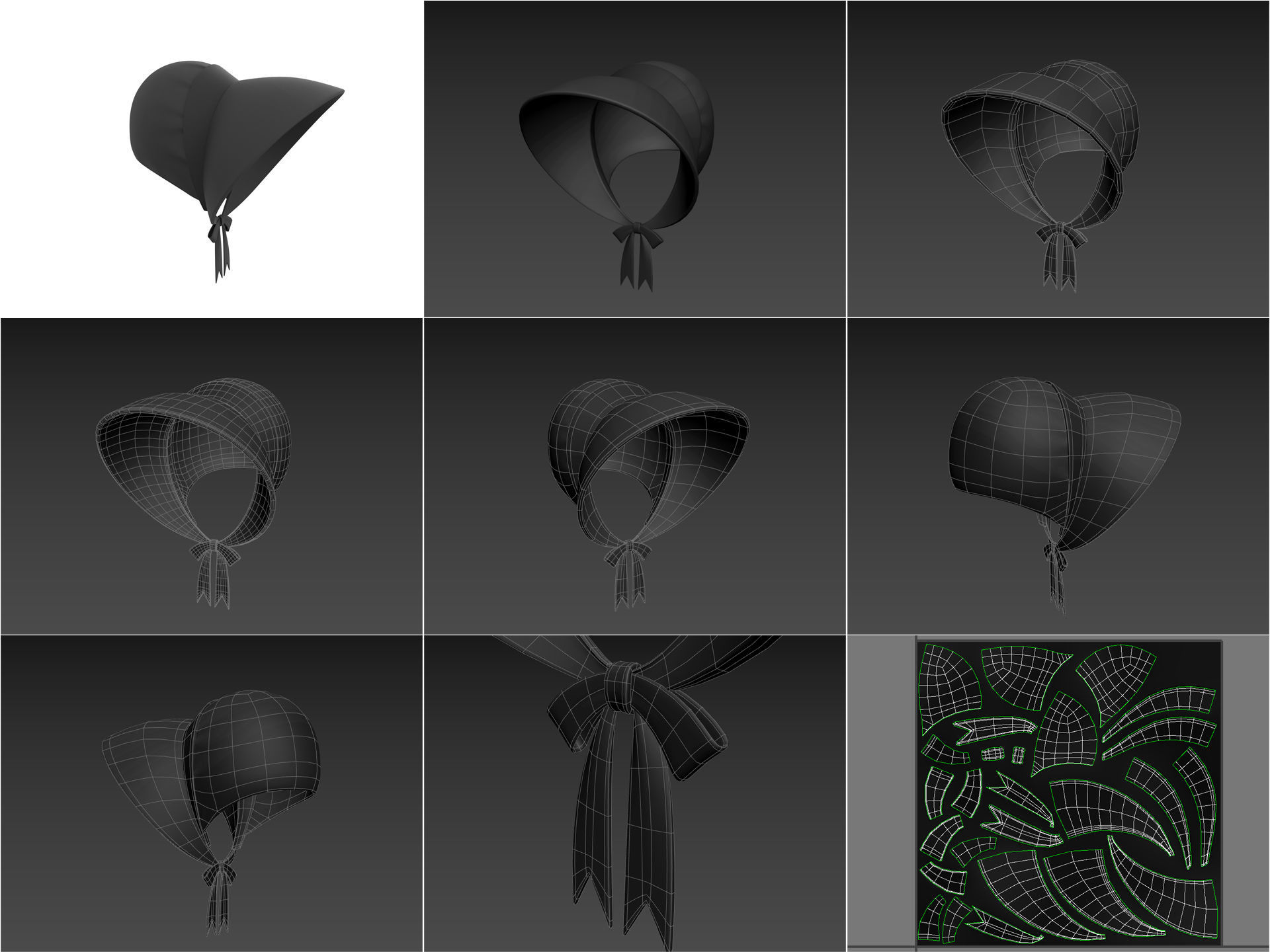 Hats and Helmets Pack 8 3D model_11