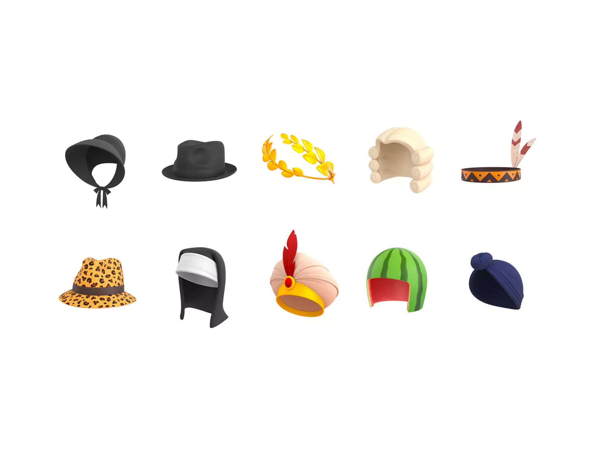 Hats and Helmets Pack 8 3D model_0