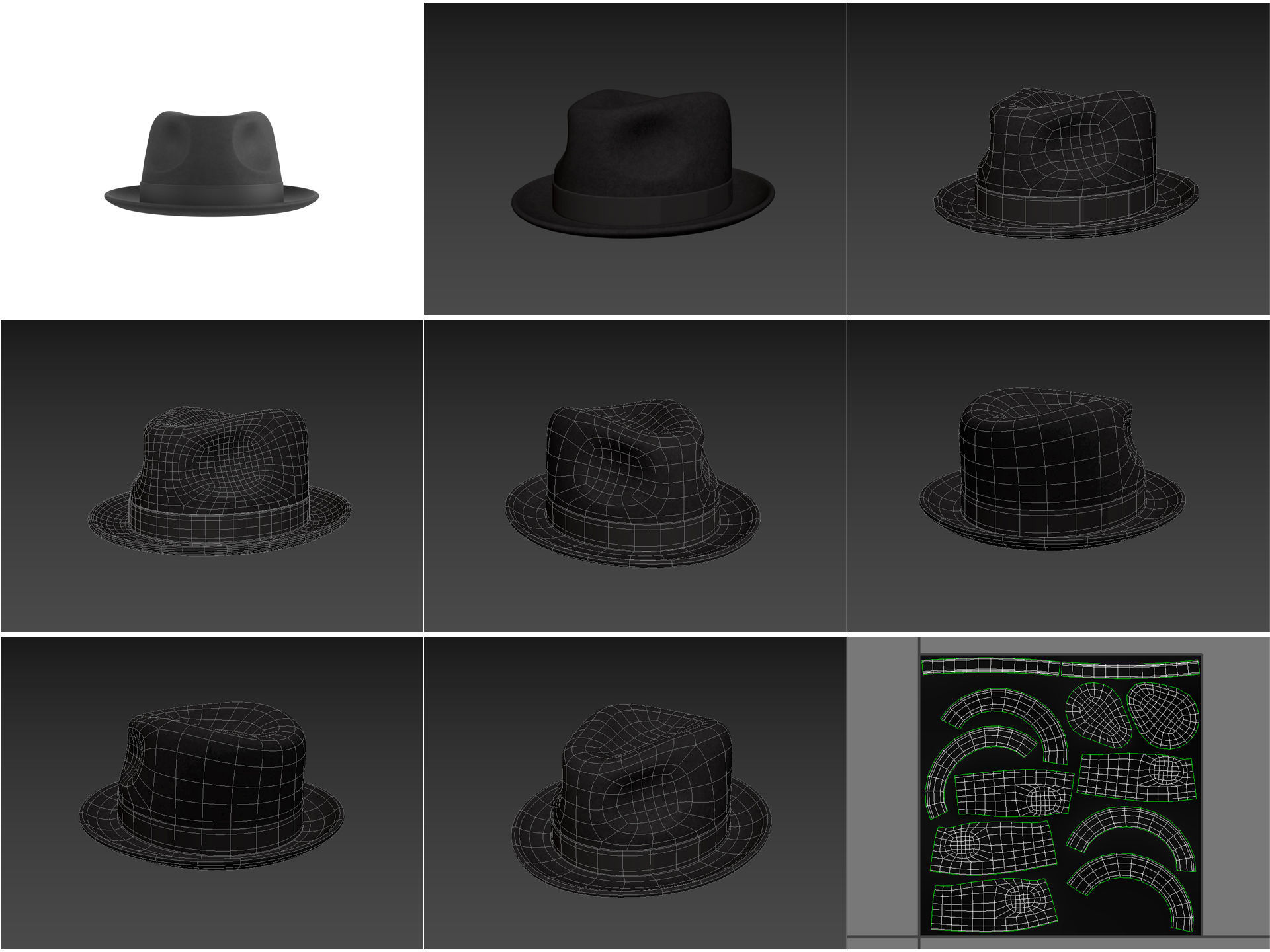 Hats and Helmets Pack 8 3D model_12