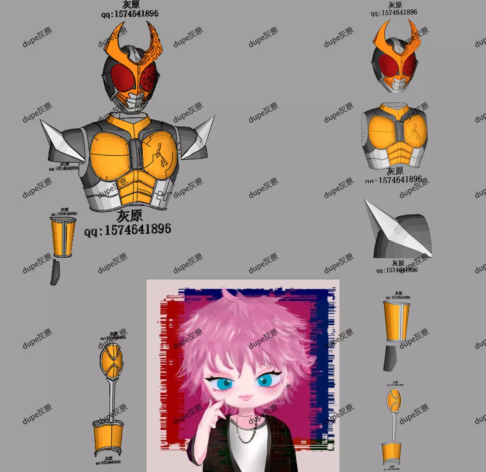 Kamen Rider agito Cosplay Pepakura Foam Template Low-poly 3D model_0