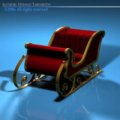 Santa Claus sled 3D model
