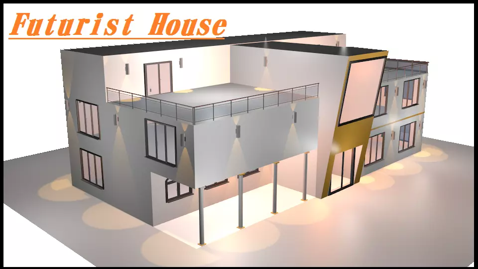 Futuristic Home 3D model_0