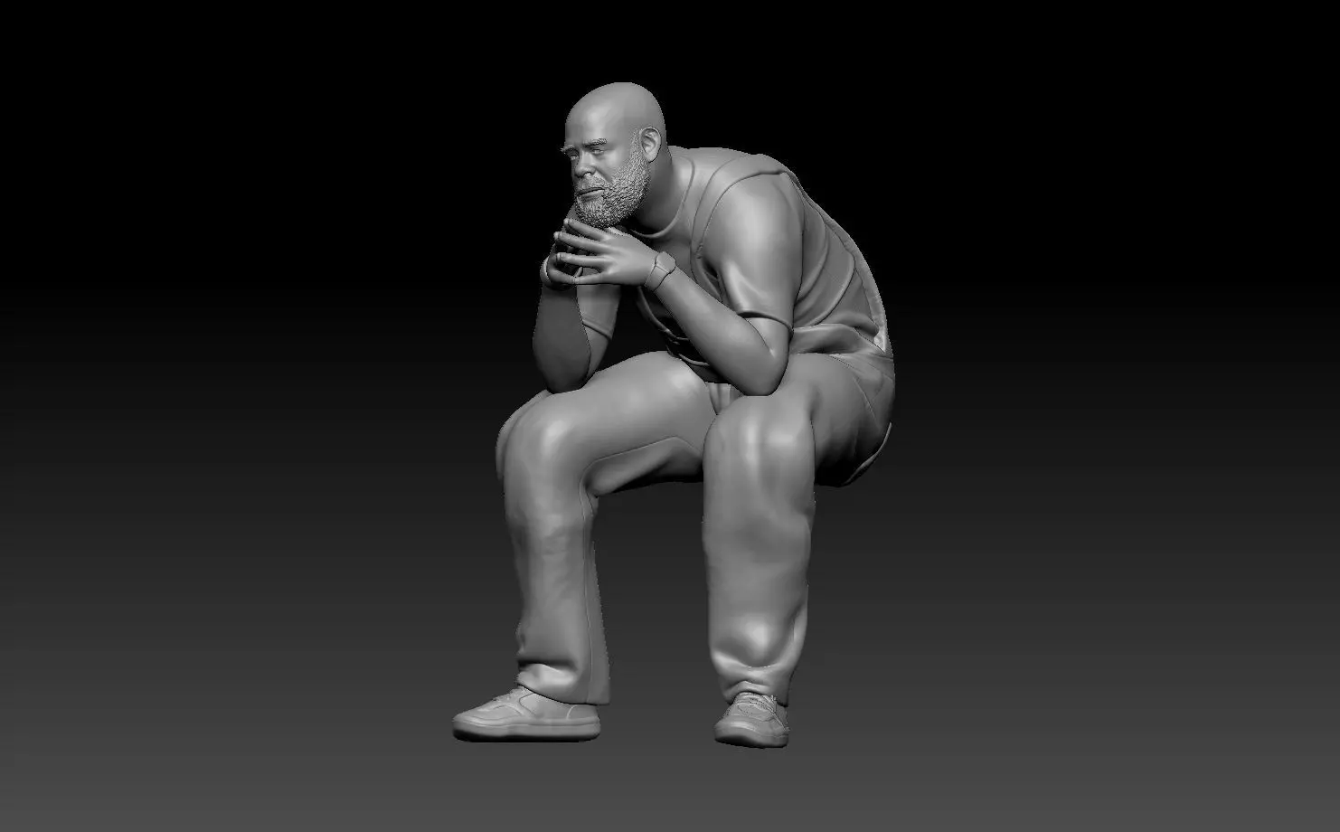 pablo sitting 3D print model_0