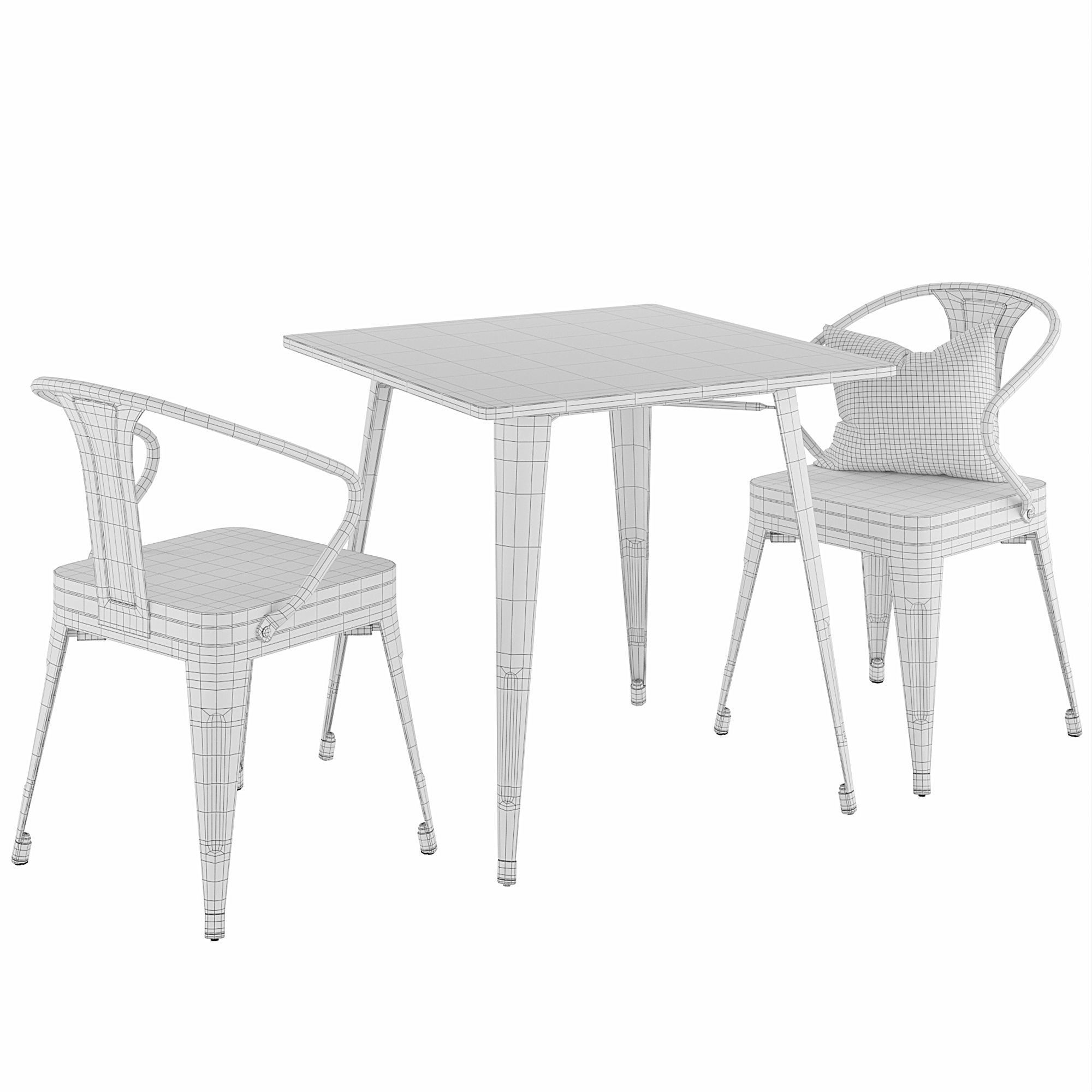Table and Chair Malibu 3D model_1