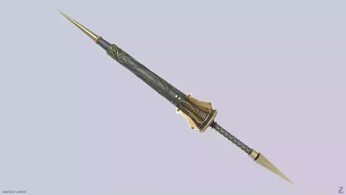 Fantasy lance Low-poly 3D model