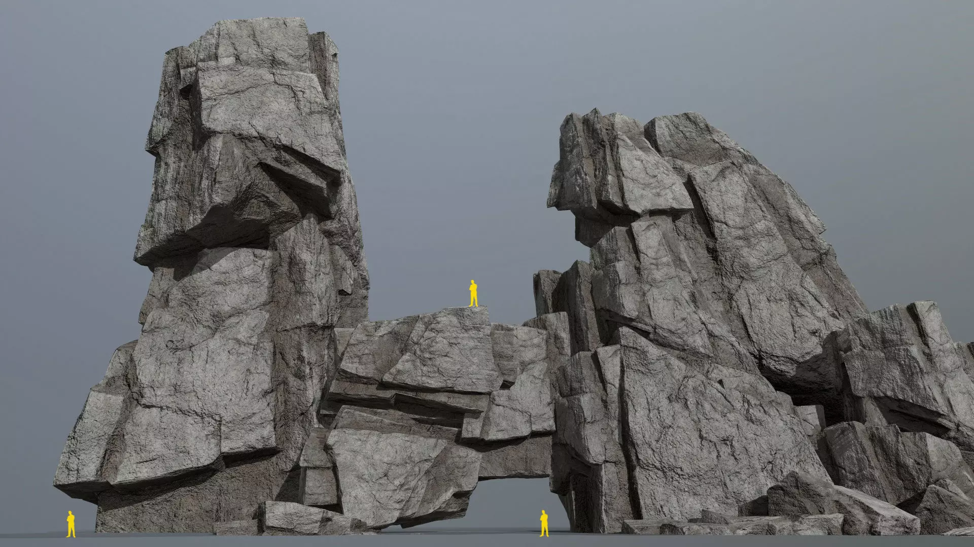 cliff rocks Low-poly 3D model_0