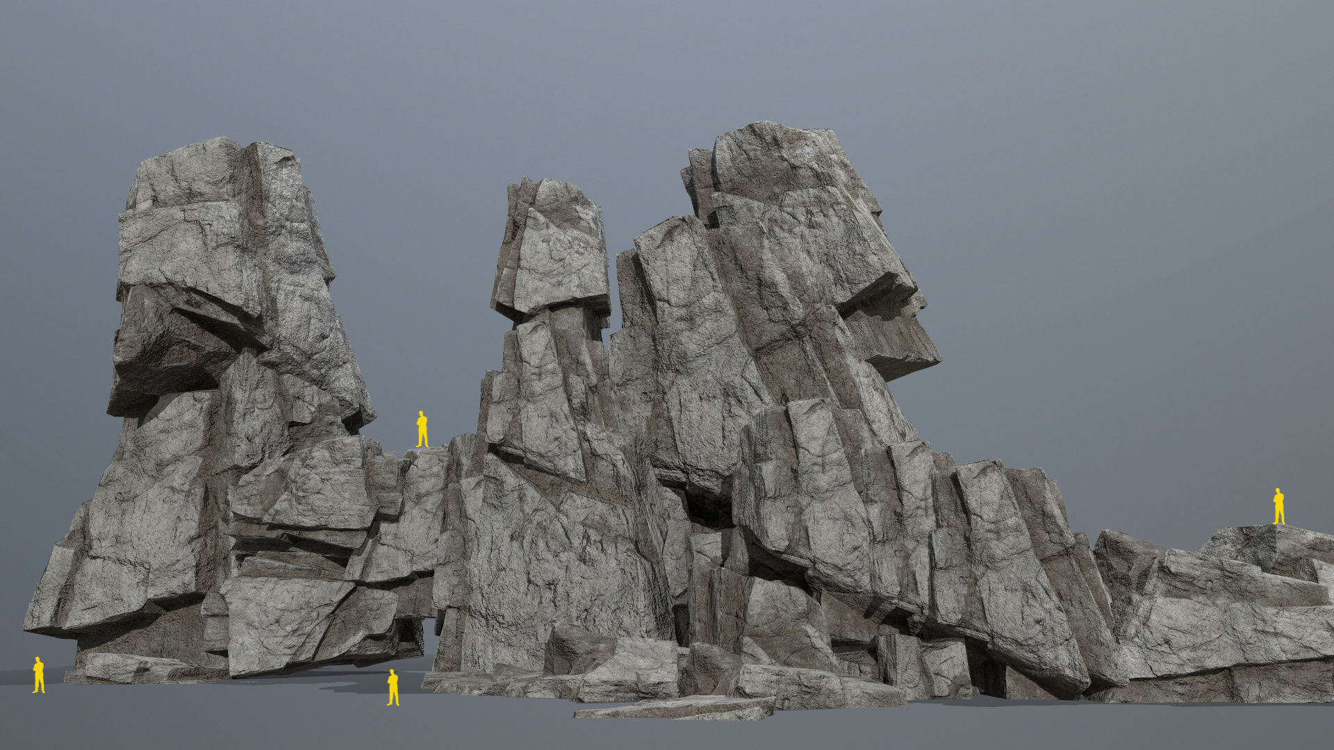 cliff rocks Low-poly 3D model_1