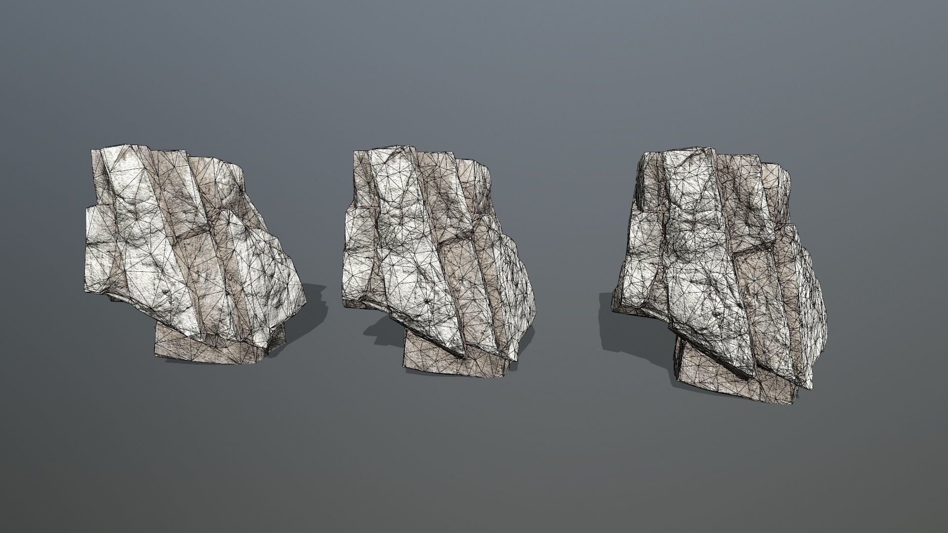cliff rocks Low-poly 3D model_14