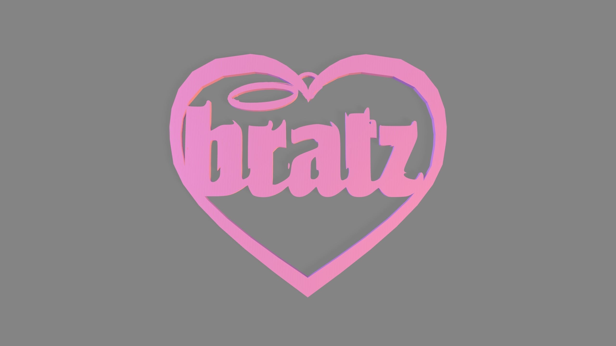 bratz earring heart 3D print model_1