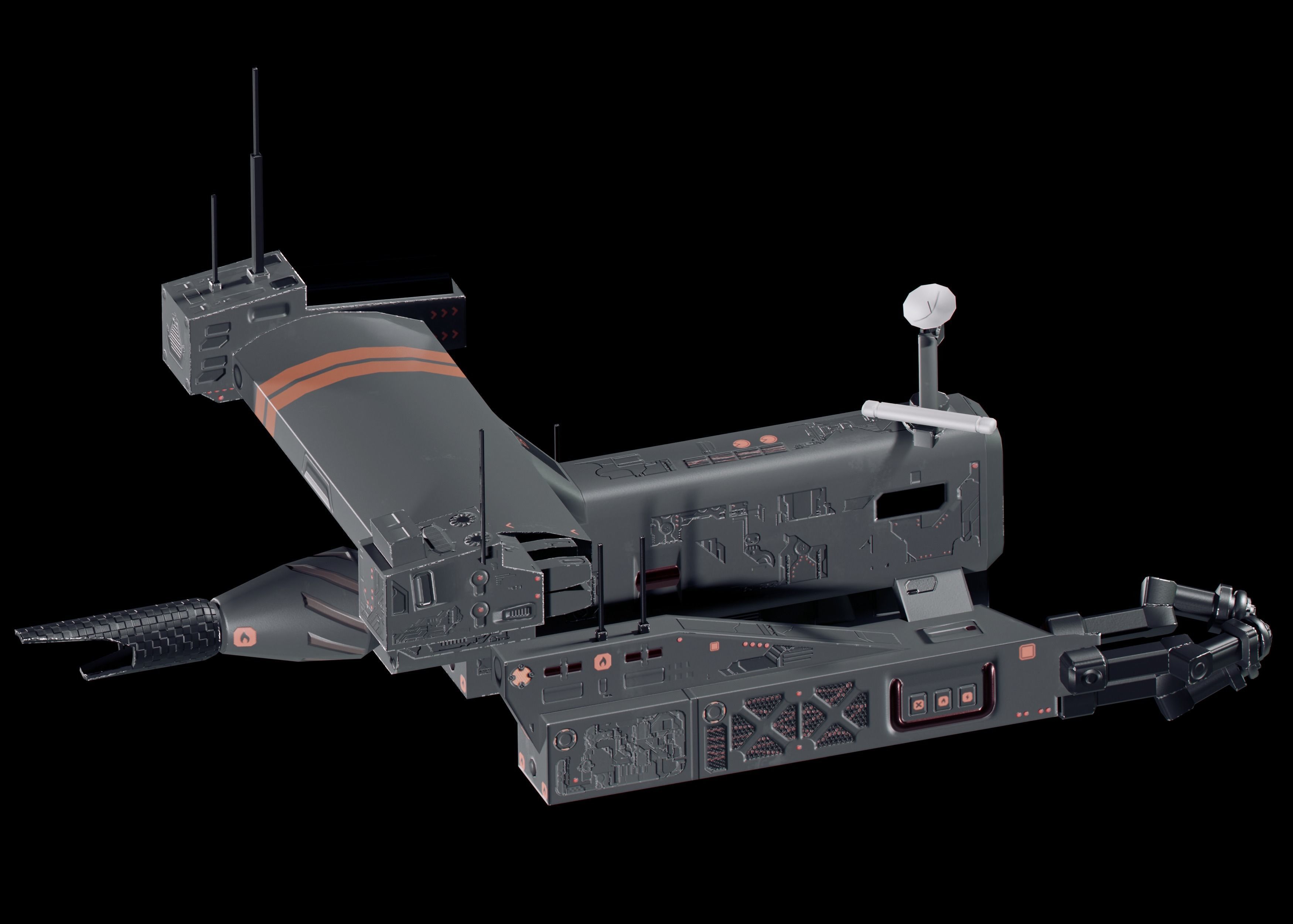 Space ships pack Low-poly 3D model_17