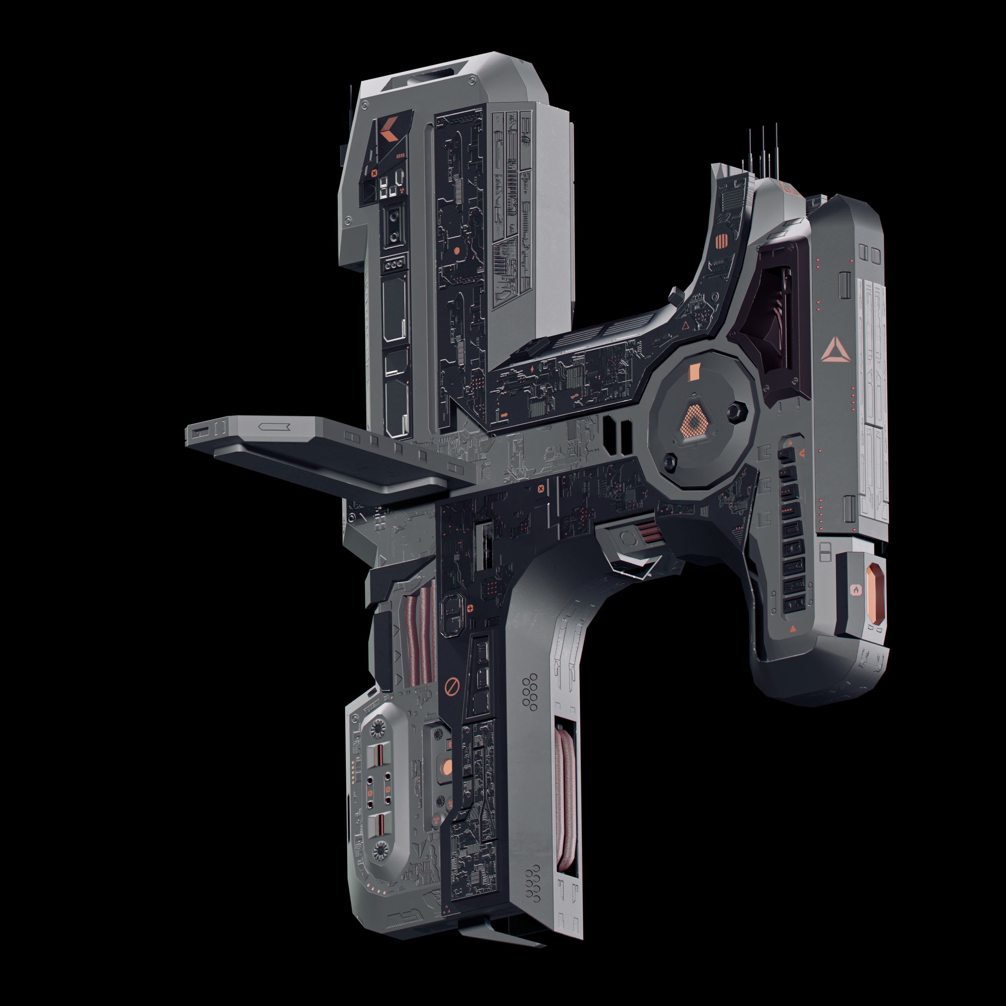 Space ships pack Low-poly 3D model_5