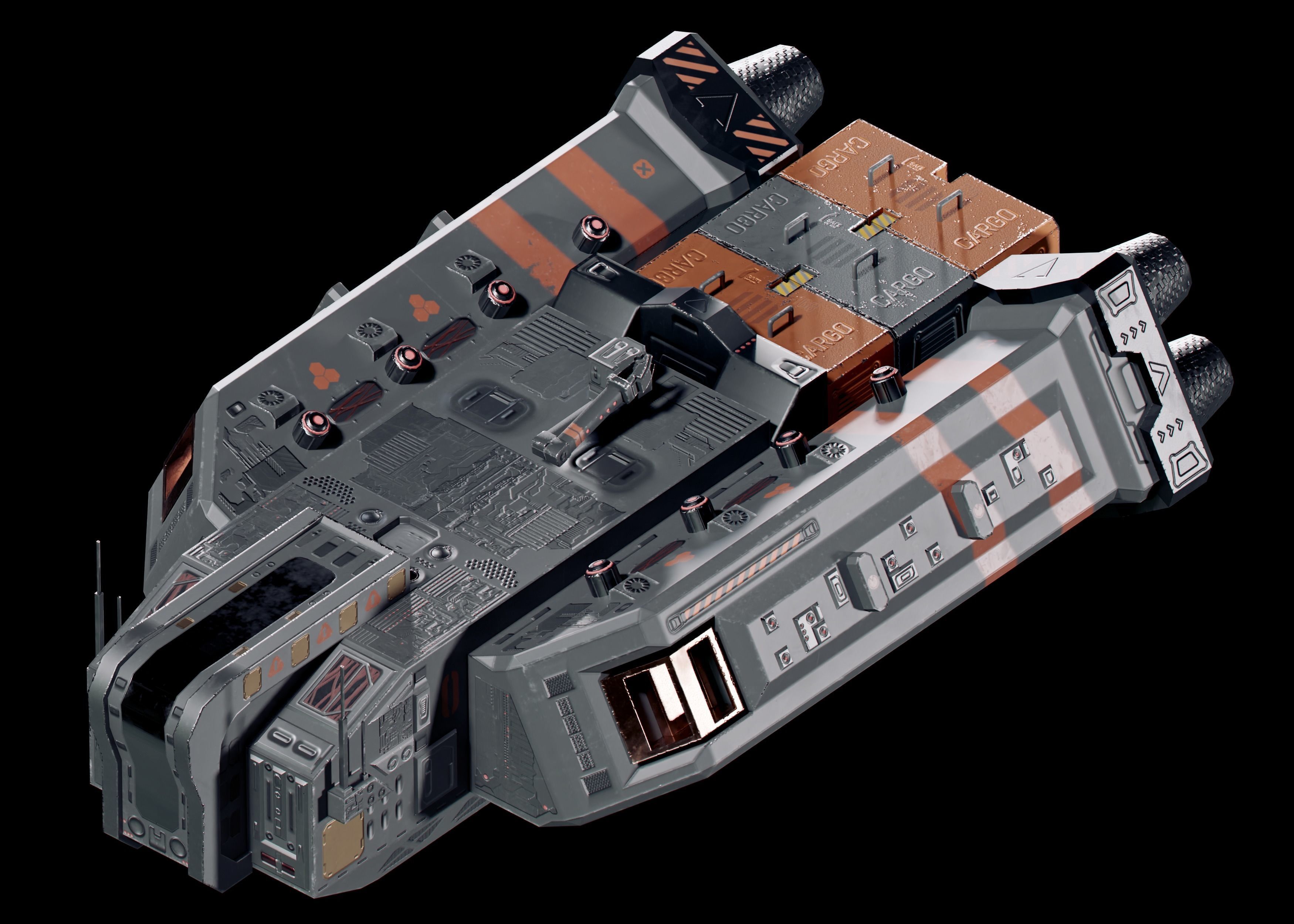 Space ships pack Low-poly 3D model_7