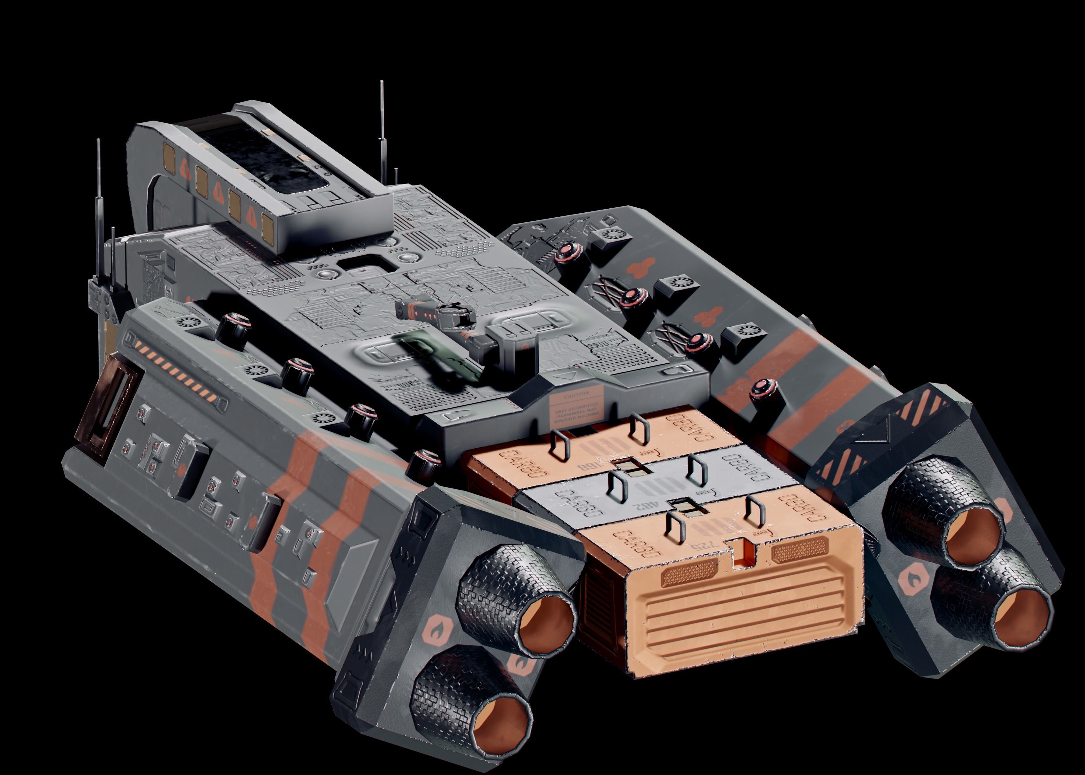 Space ships pack Low-poly 3D model_9