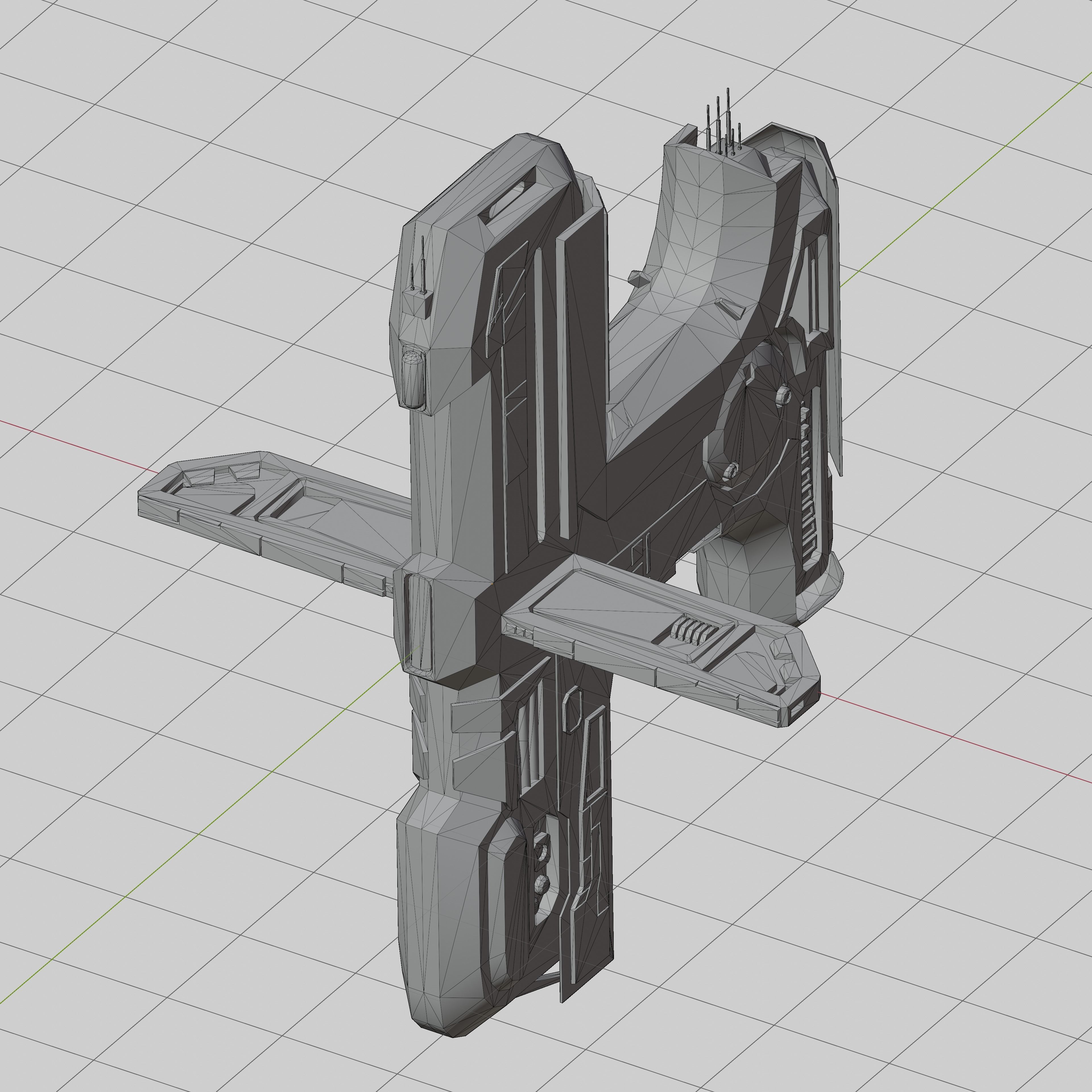 Space ships pack Low-poly 3D model_4