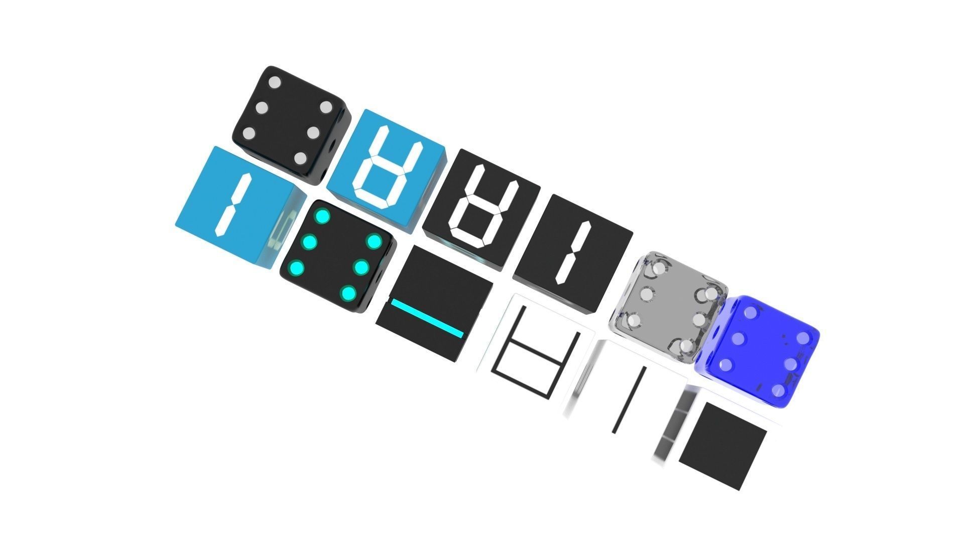 Dices Set 3D print model_3