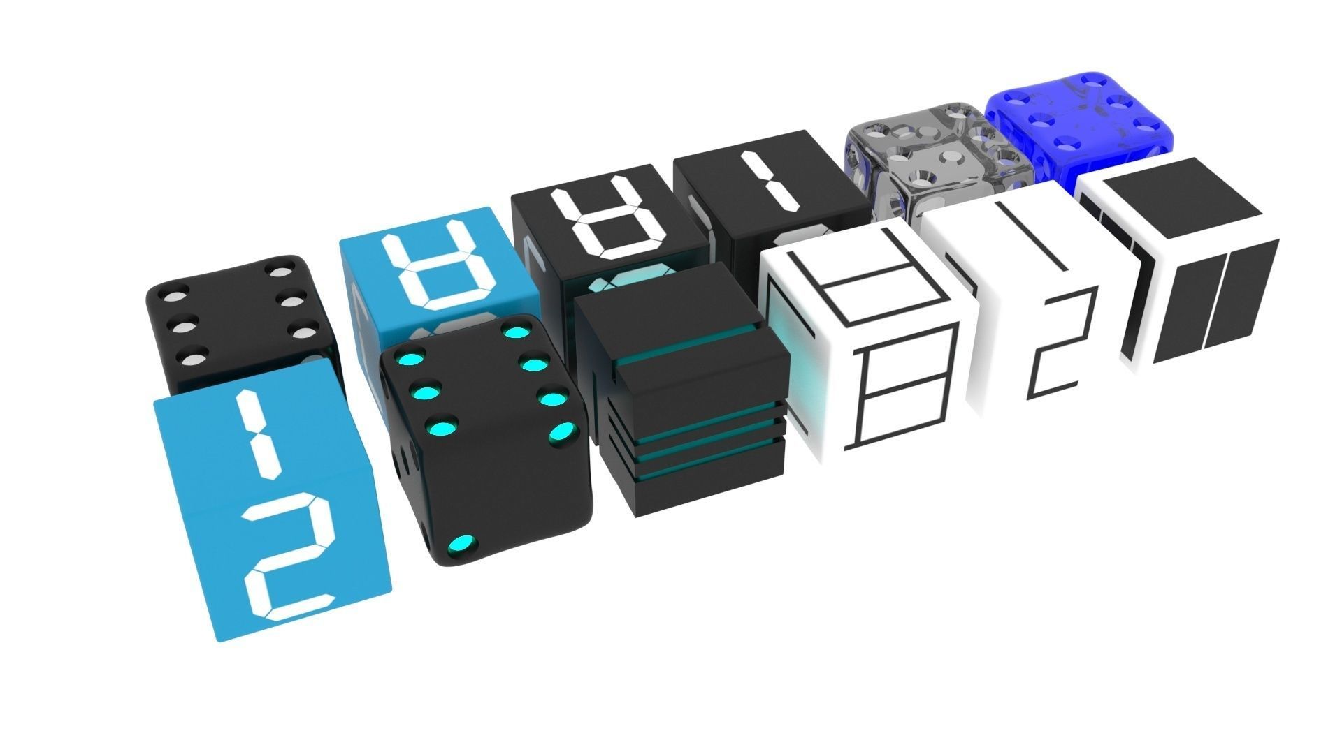 Dices Set 3D print model_2