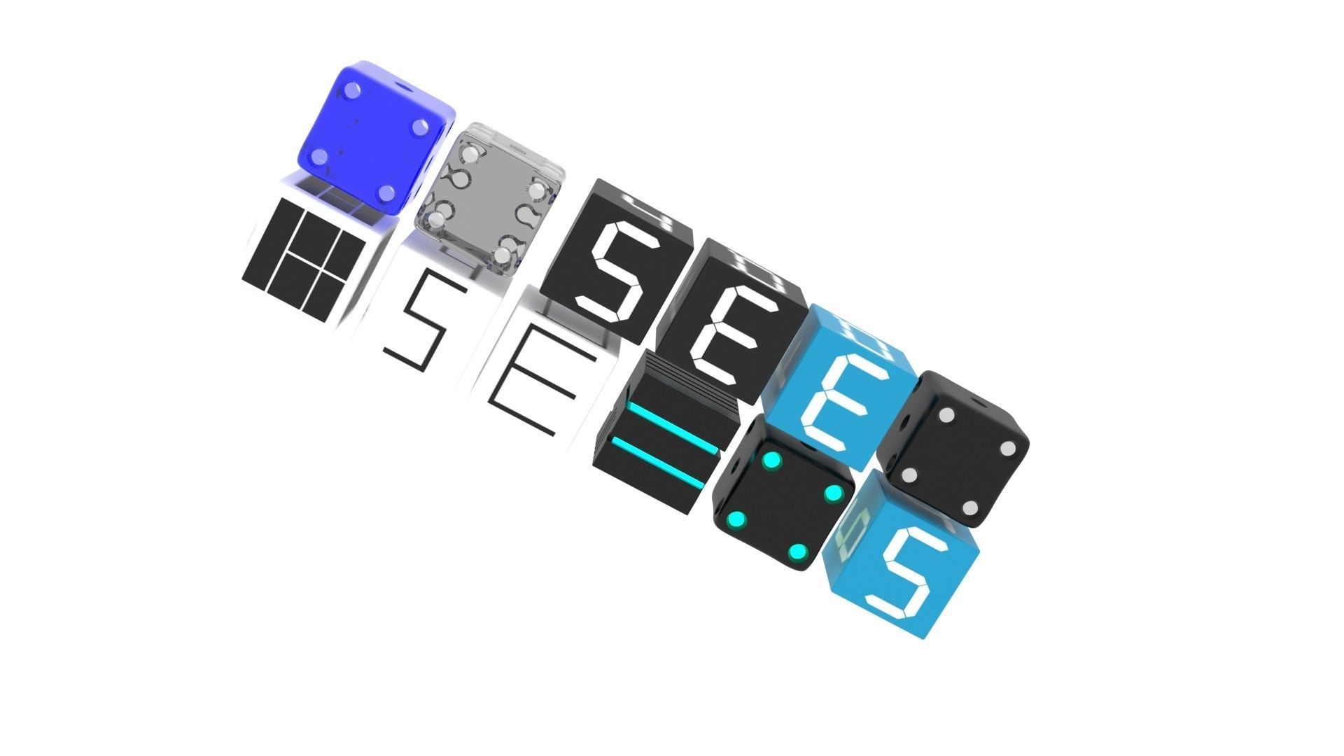 Dices Set 3D print model_4