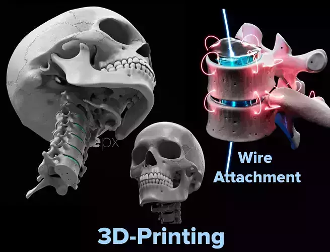 Cranium - Skull - C-Spine  3D print model Cranium - Skull - C-Spine  3D print model