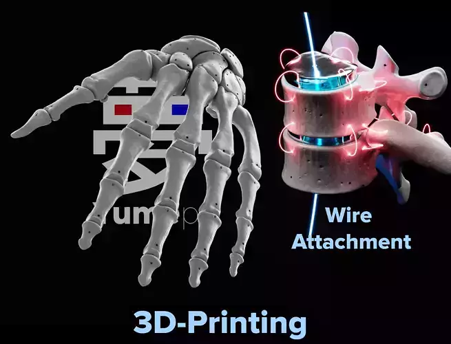 Human Rt Hand Bones 3D print model