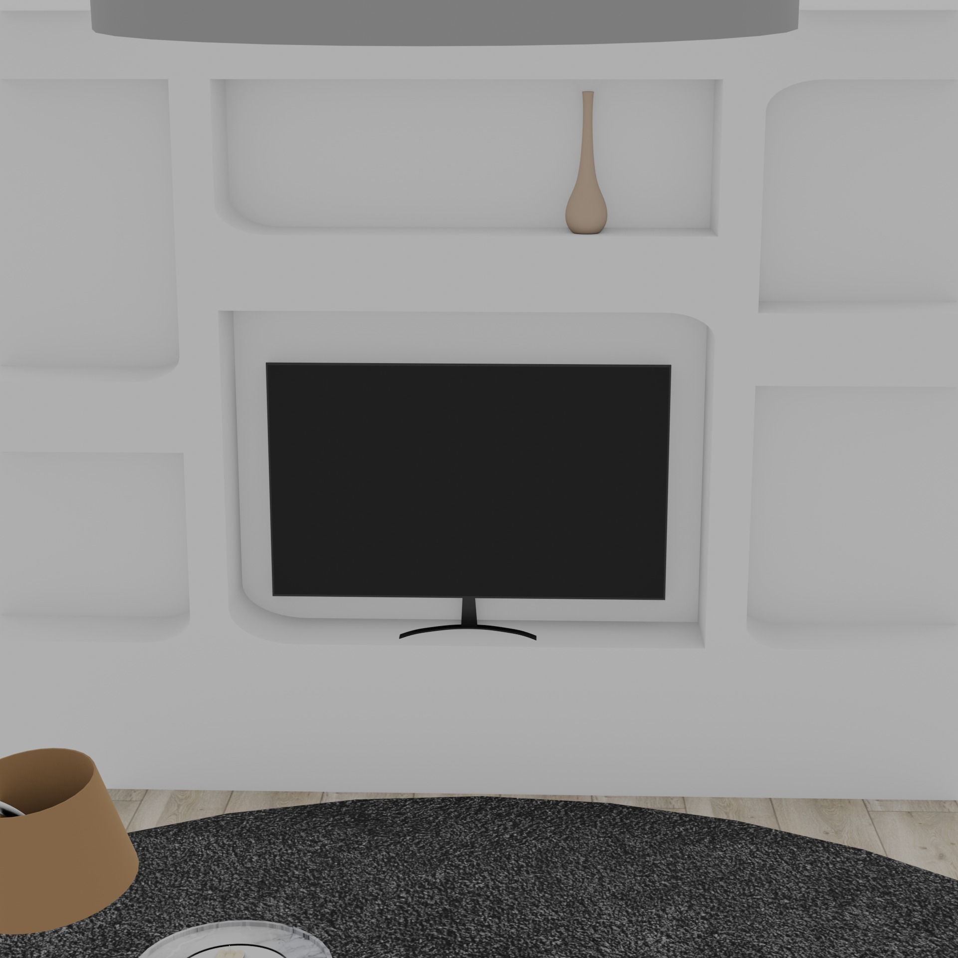 living room in minimalist style 3D model_10