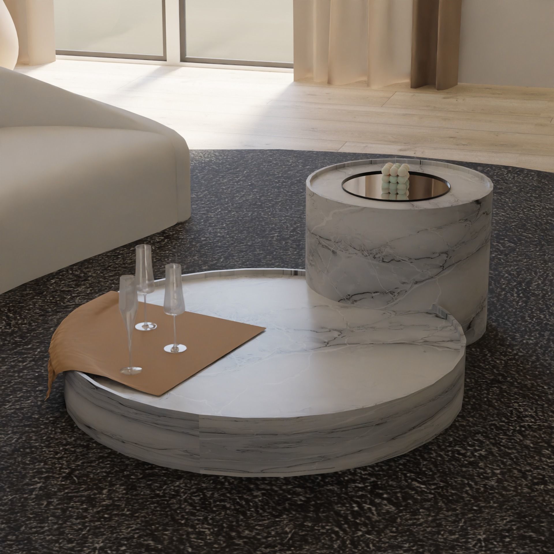 living room in minimalist style 3D model_5