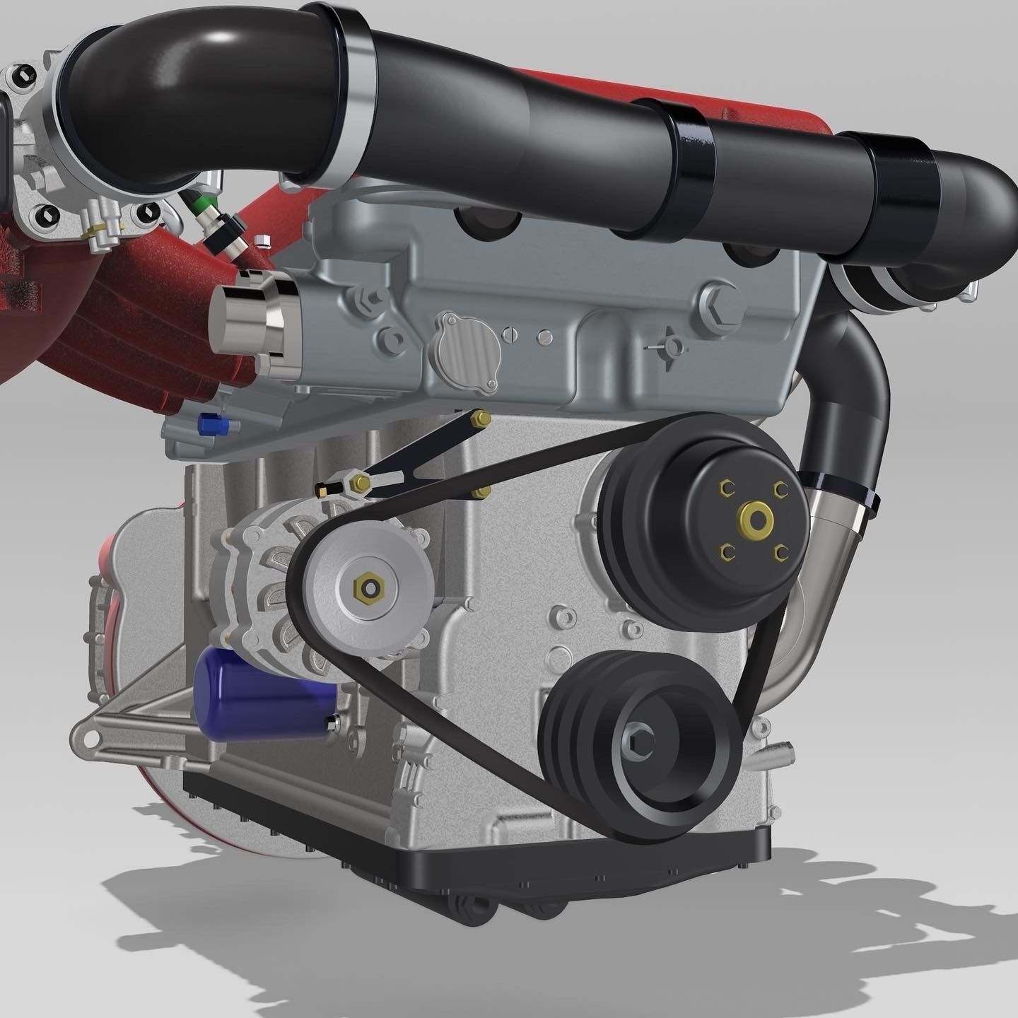 FJ20 FJ24 Engine Turbo n NA with gearbox N accessories 3D print model_6