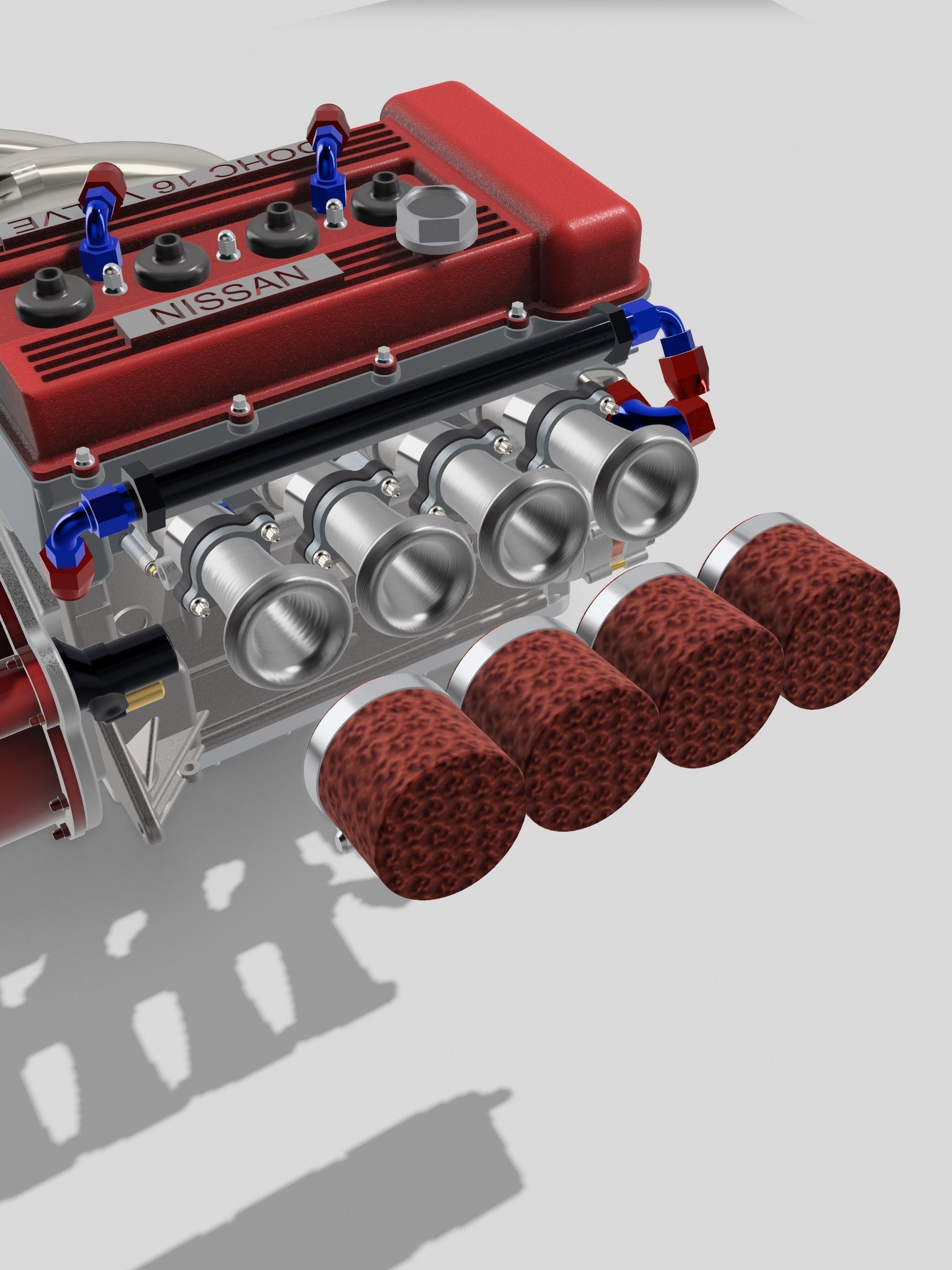 FJ20 FJ24 Engine Turbo n NA with gearbox N accessories 3D print model_13