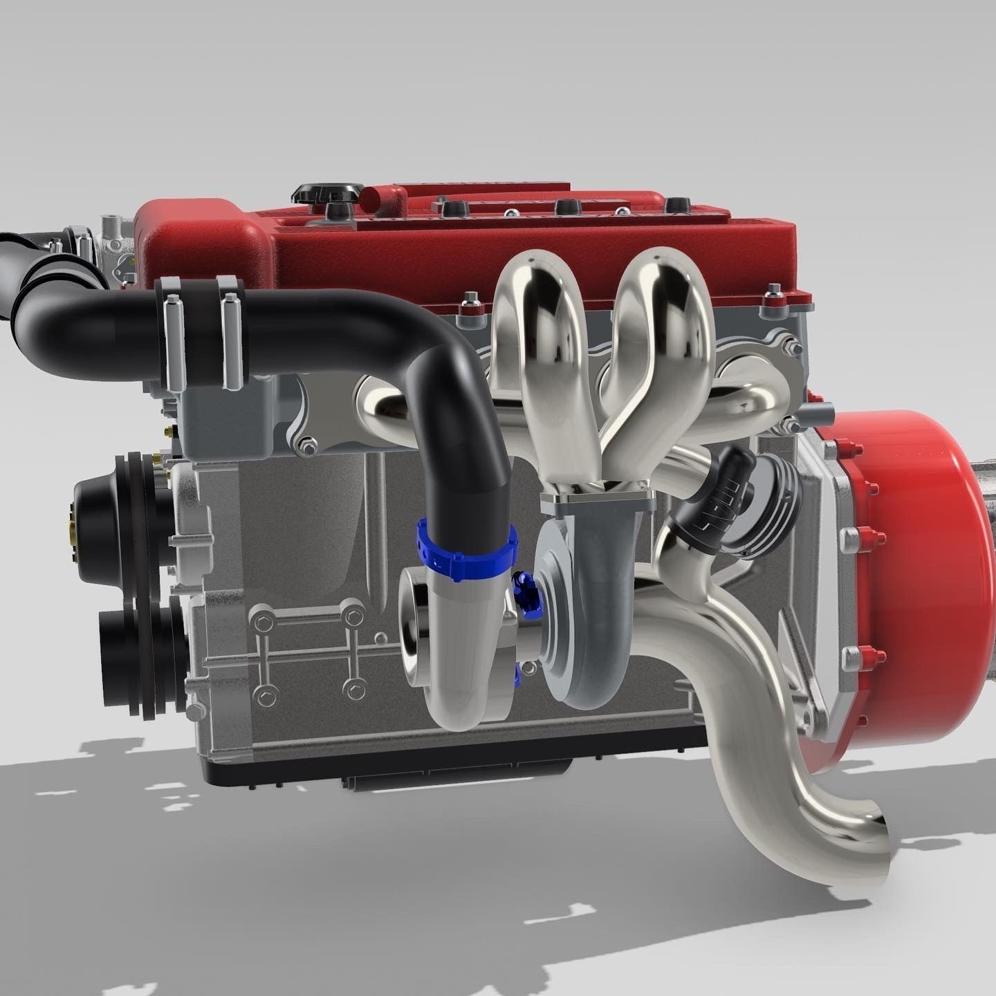 FJ20 FJ24 Engine Turbo n NA with gearbox N accessories 3D print model_5