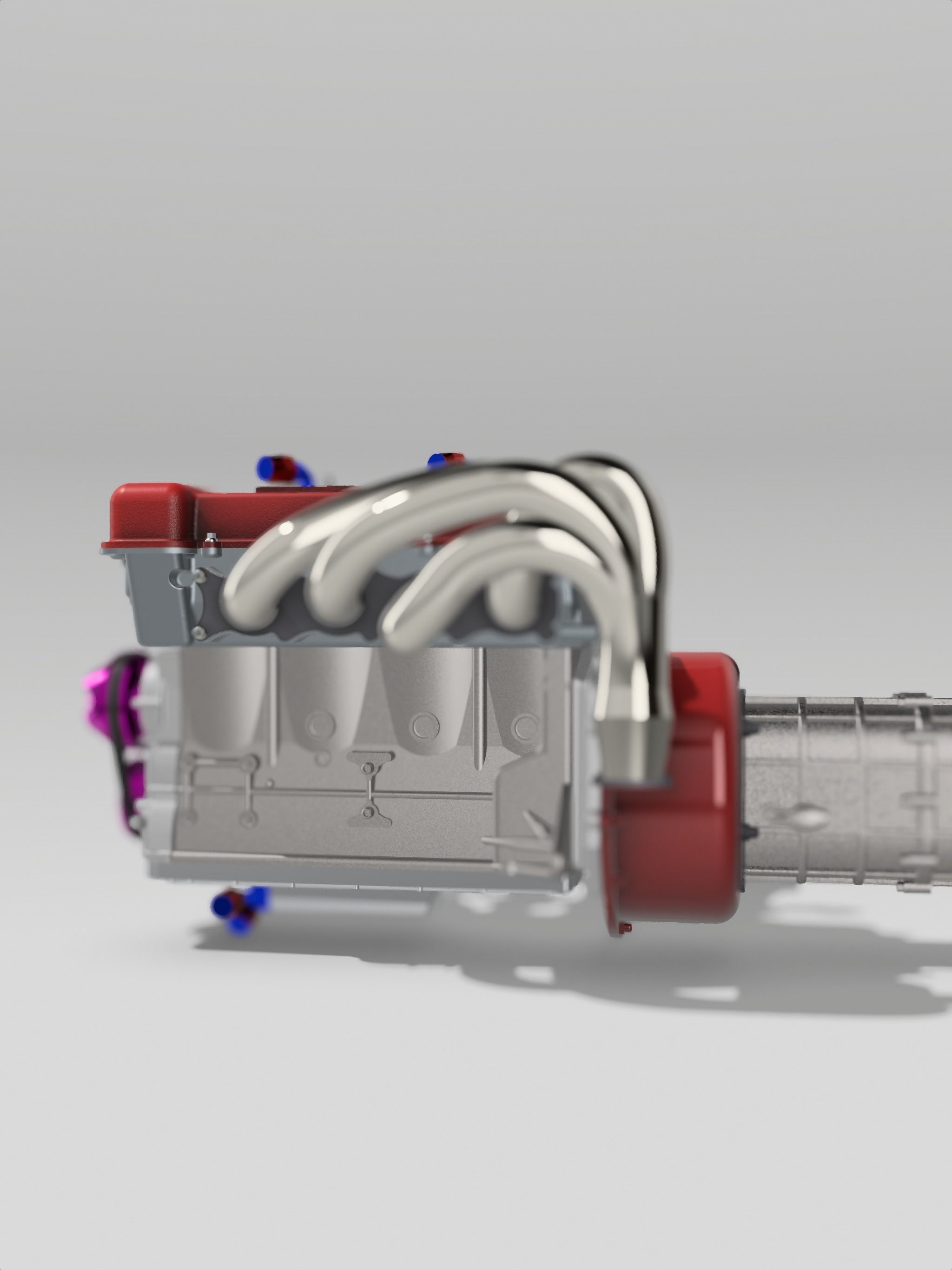 FJ20 FJ24 Engine Turbo n NA with gearbox N accessories 3D print model_10