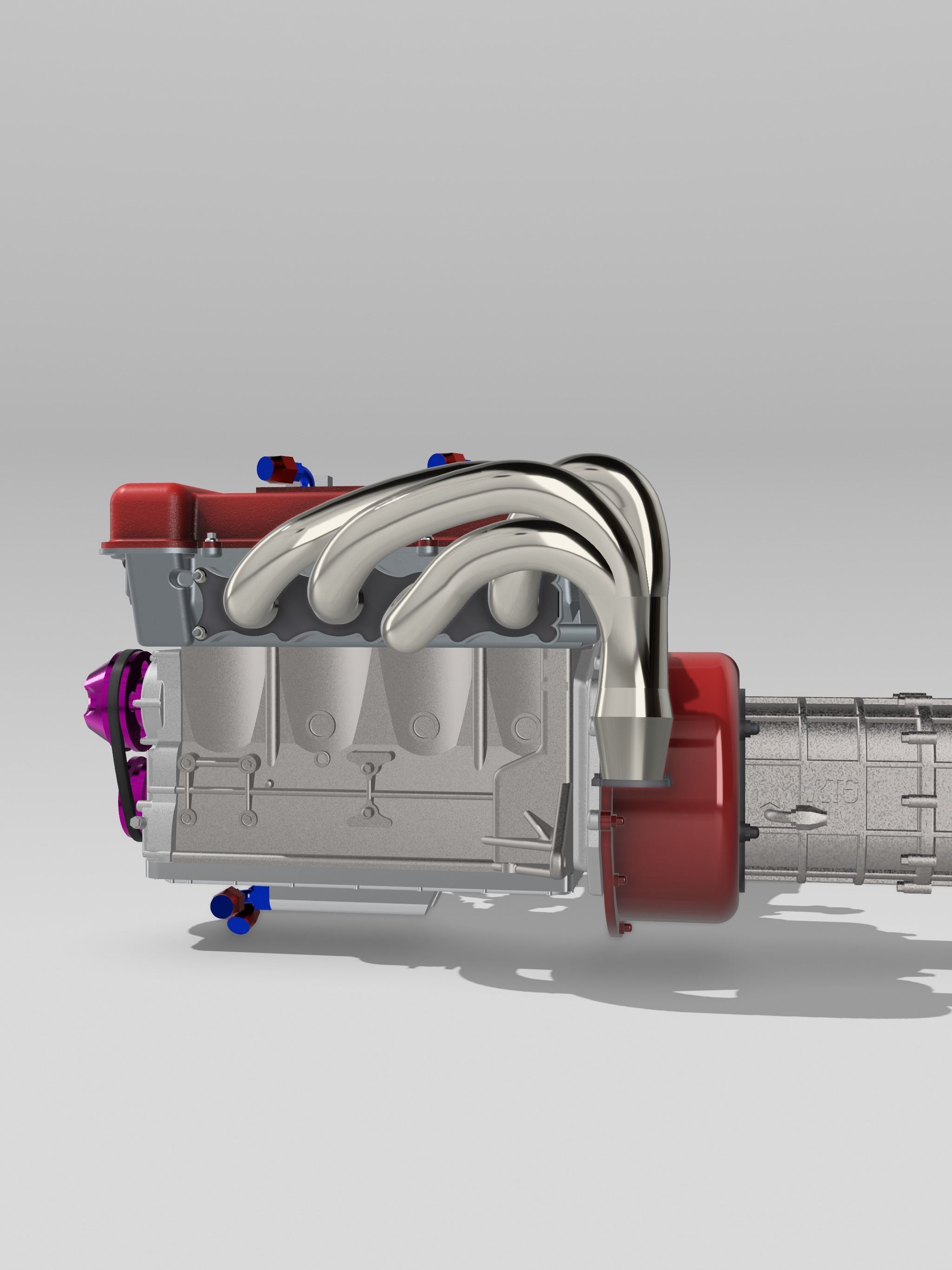 FJ20 FJ24 Engine Turbo n NA with gearbox N accessories 3D print model_11