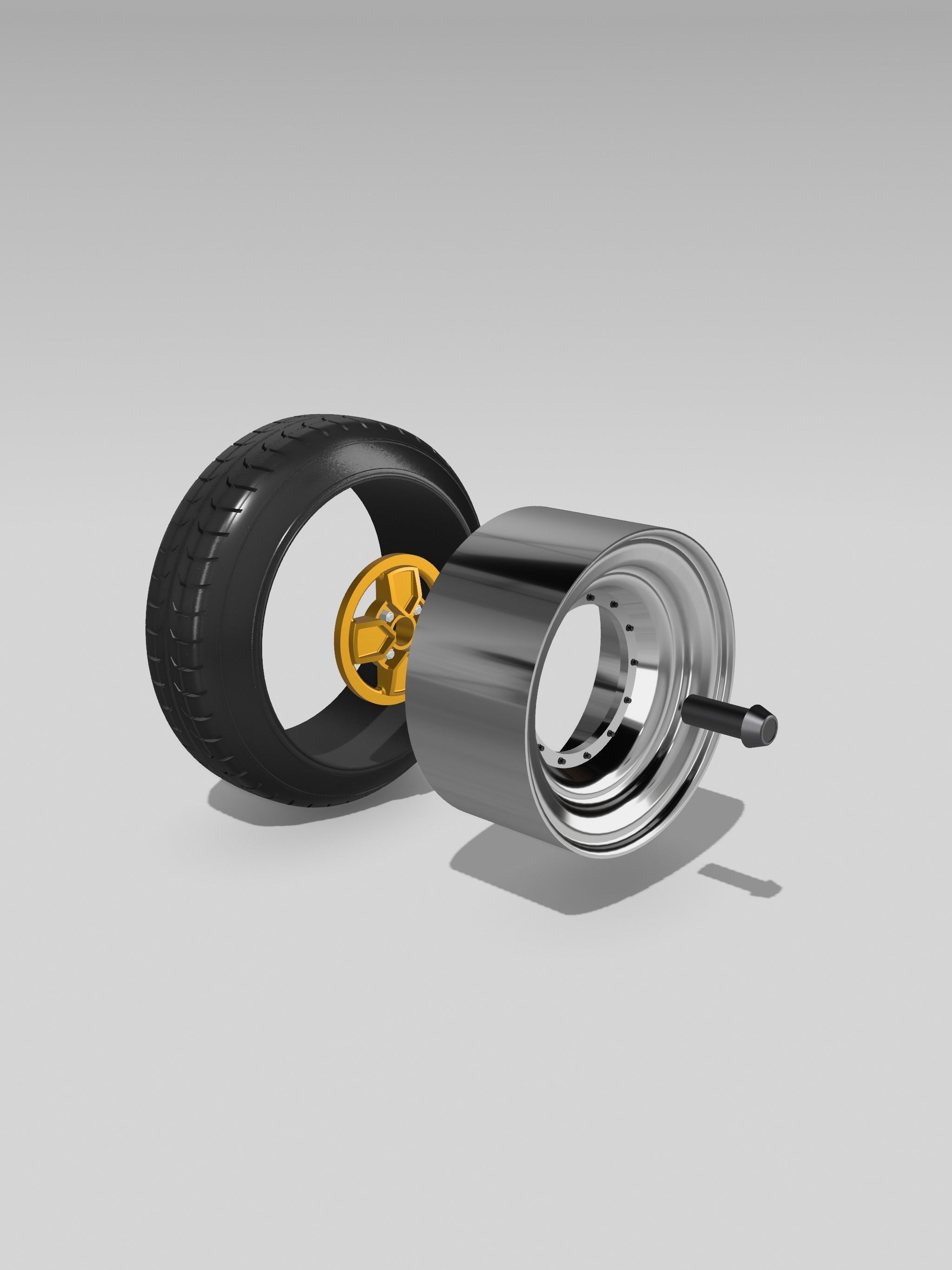 15inch Crimson Zed dished wheels with stretch tire 2x centres 3D print model_4