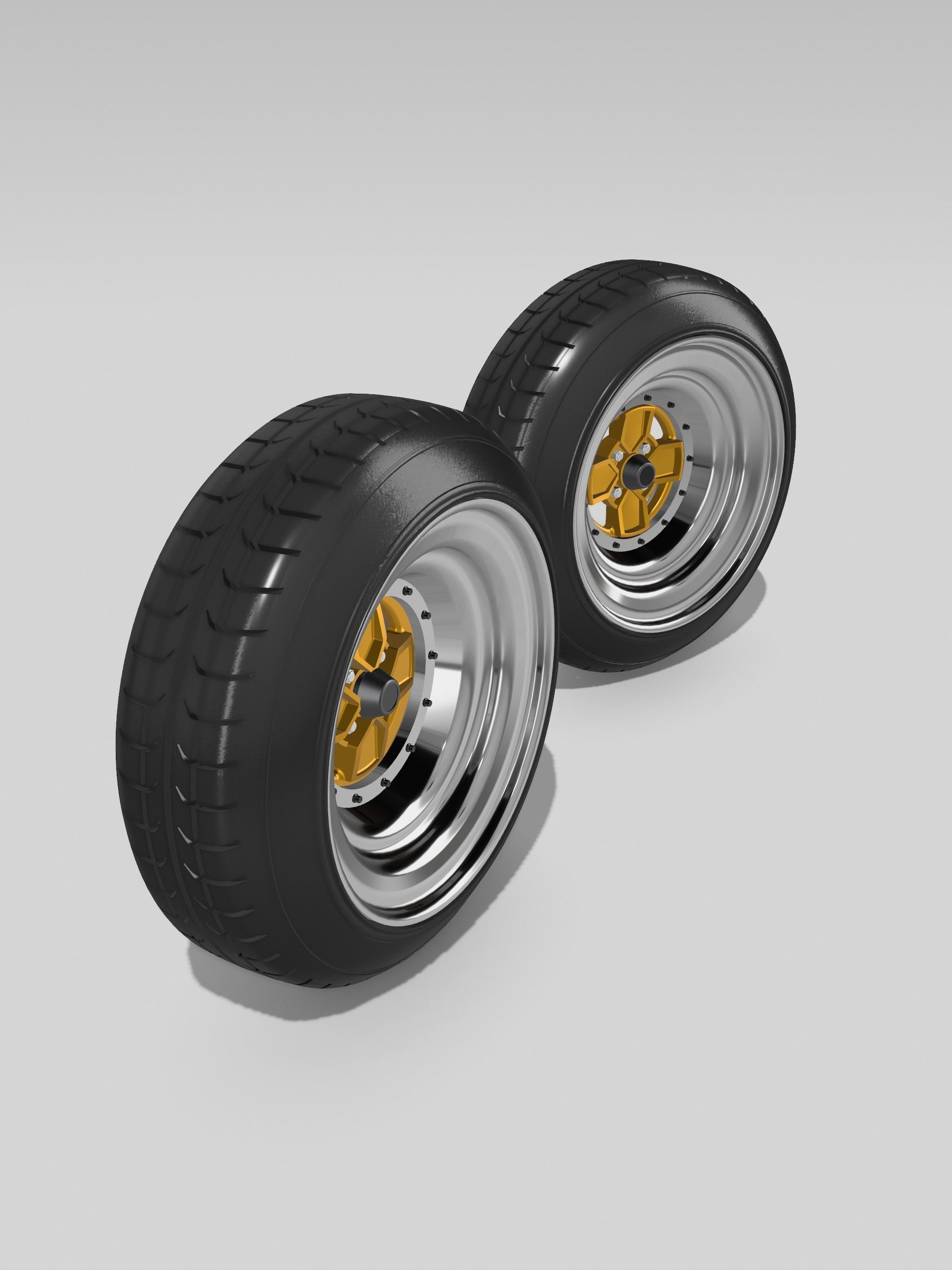 15inch Crimson Zed dished wheels with stretch tire 2x centres 3D print model_7