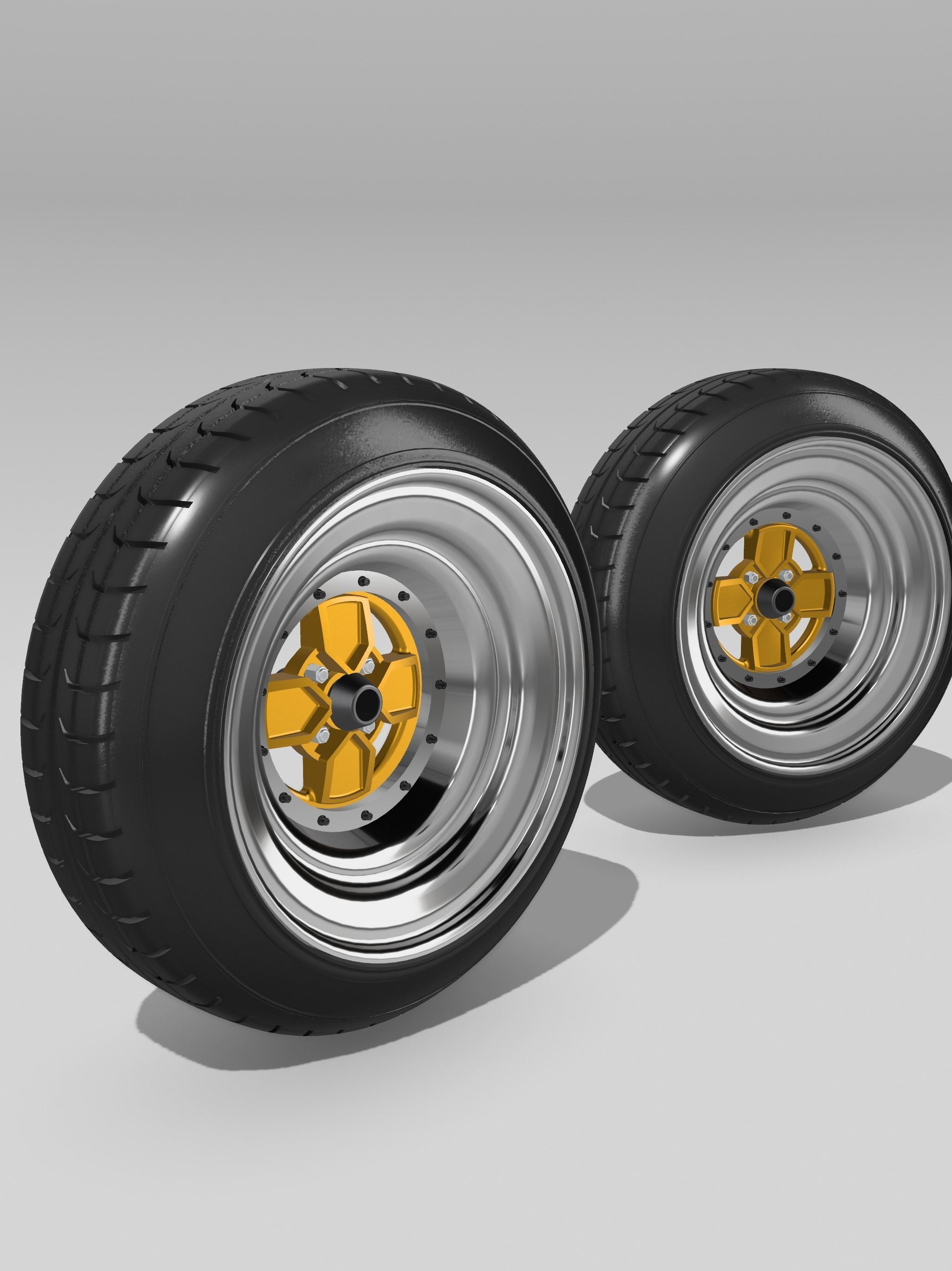 15inch Crimson Zed dished wheels with stretch tire 2x centres 3D print model_6