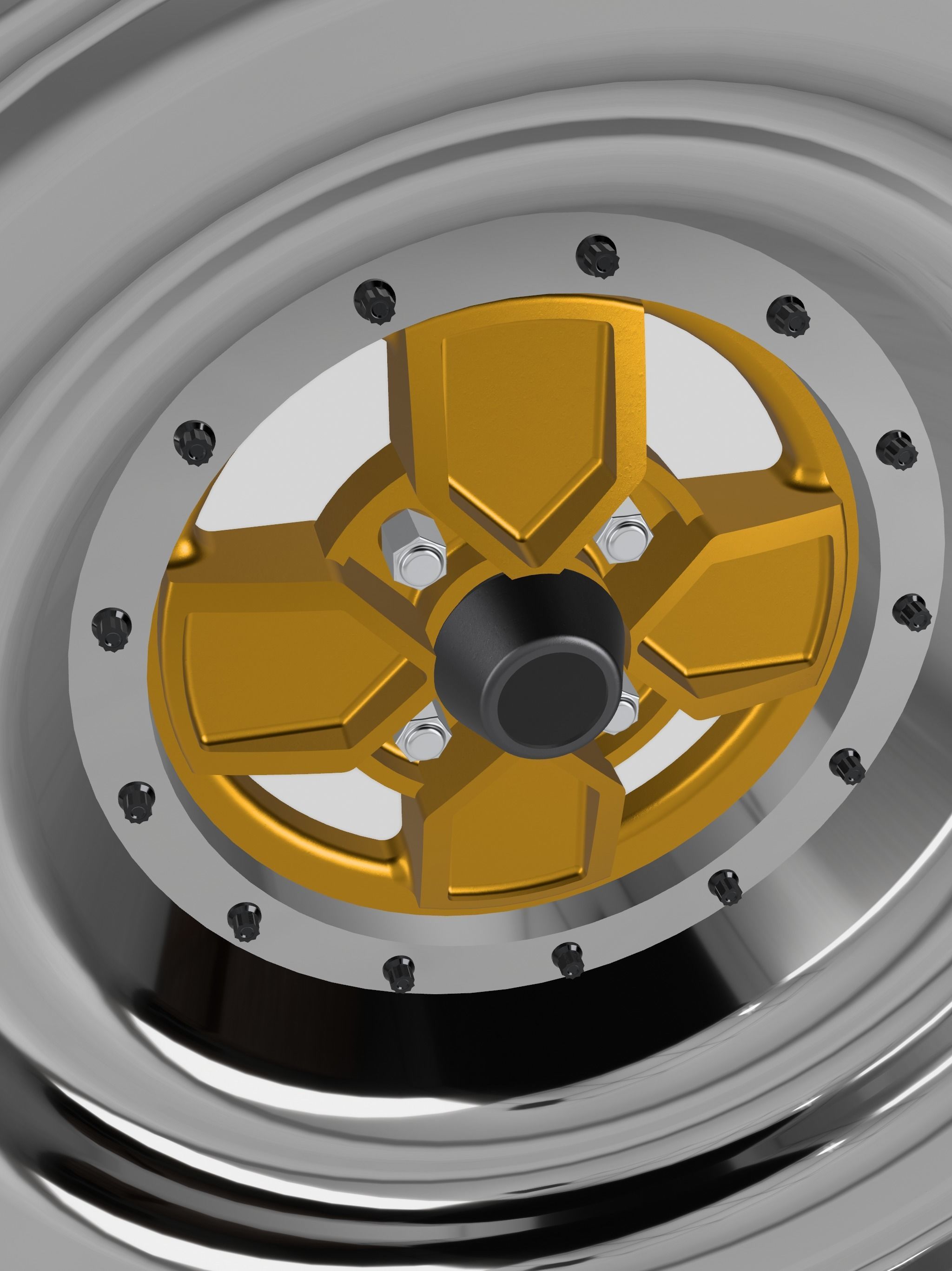 15inch Crimson Zed dished wheels with stretch tire 2x centres 3D print model_2