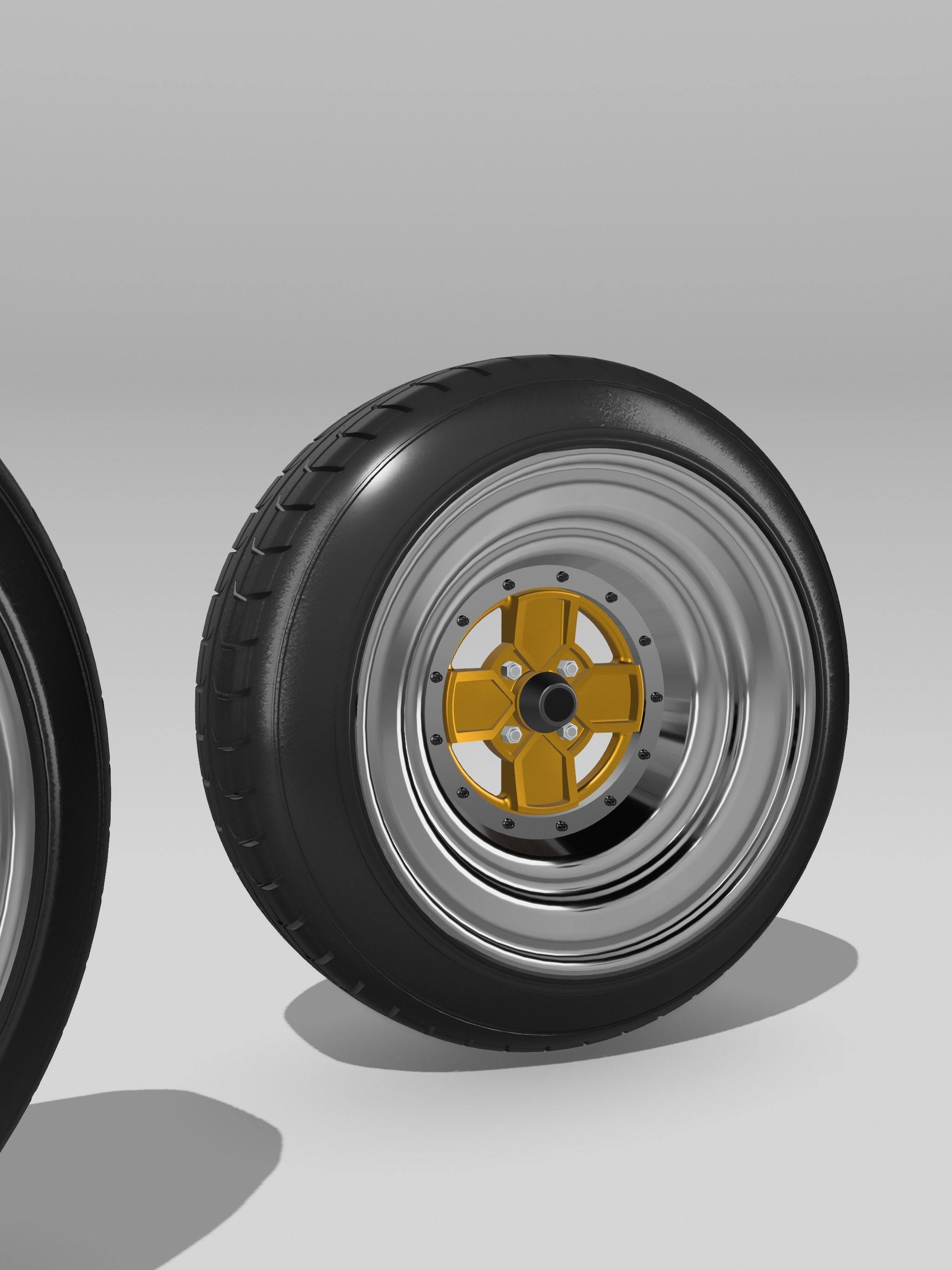 15inch Crimson Zed dished wheels with stretch tire 2x centres 3D print model_9