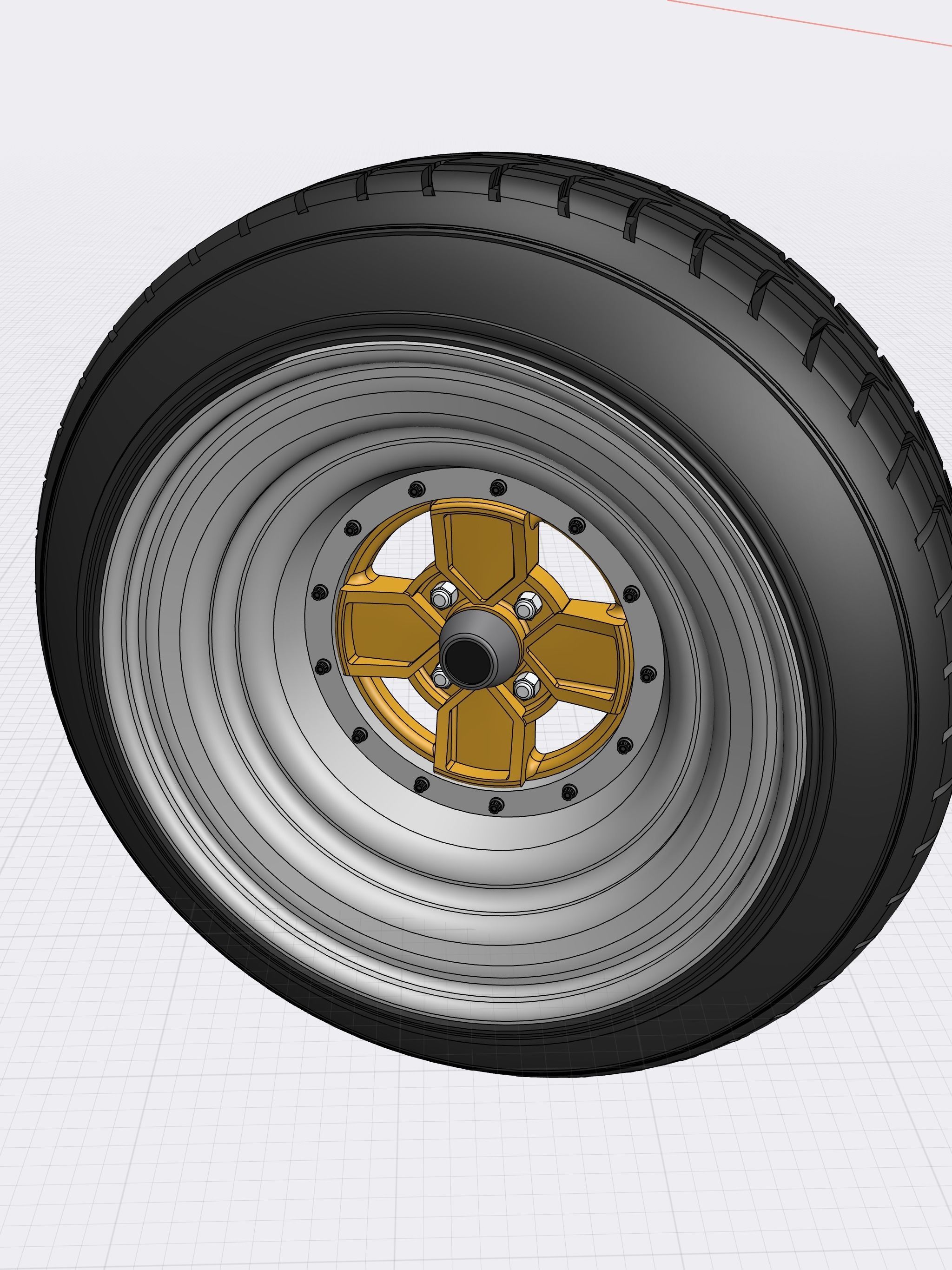15inch Crimson Zed dished wheels with stretch tire 2x centres 3D print model_10