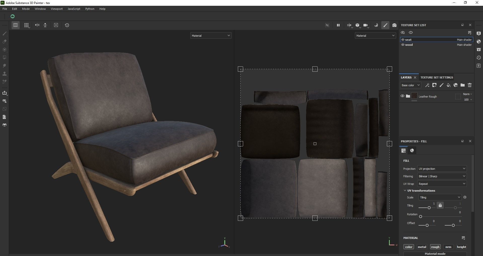 Armchair - Accent chair - Leather armchair Low-poly 3D model_18